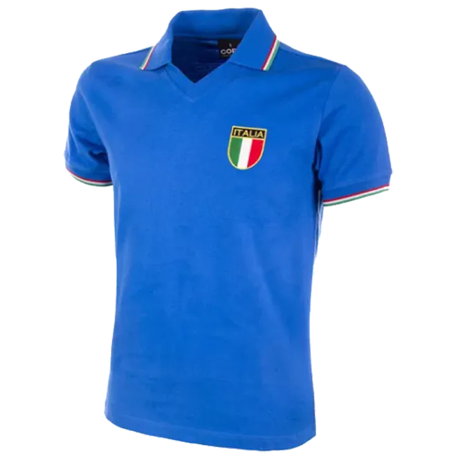 1982 Italy Home Blue Retro Soccer Jersey Front