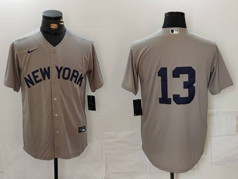 Men's New York Yankees Jazz Chisholm Jr. #13 Gray Limited Player Jerseys