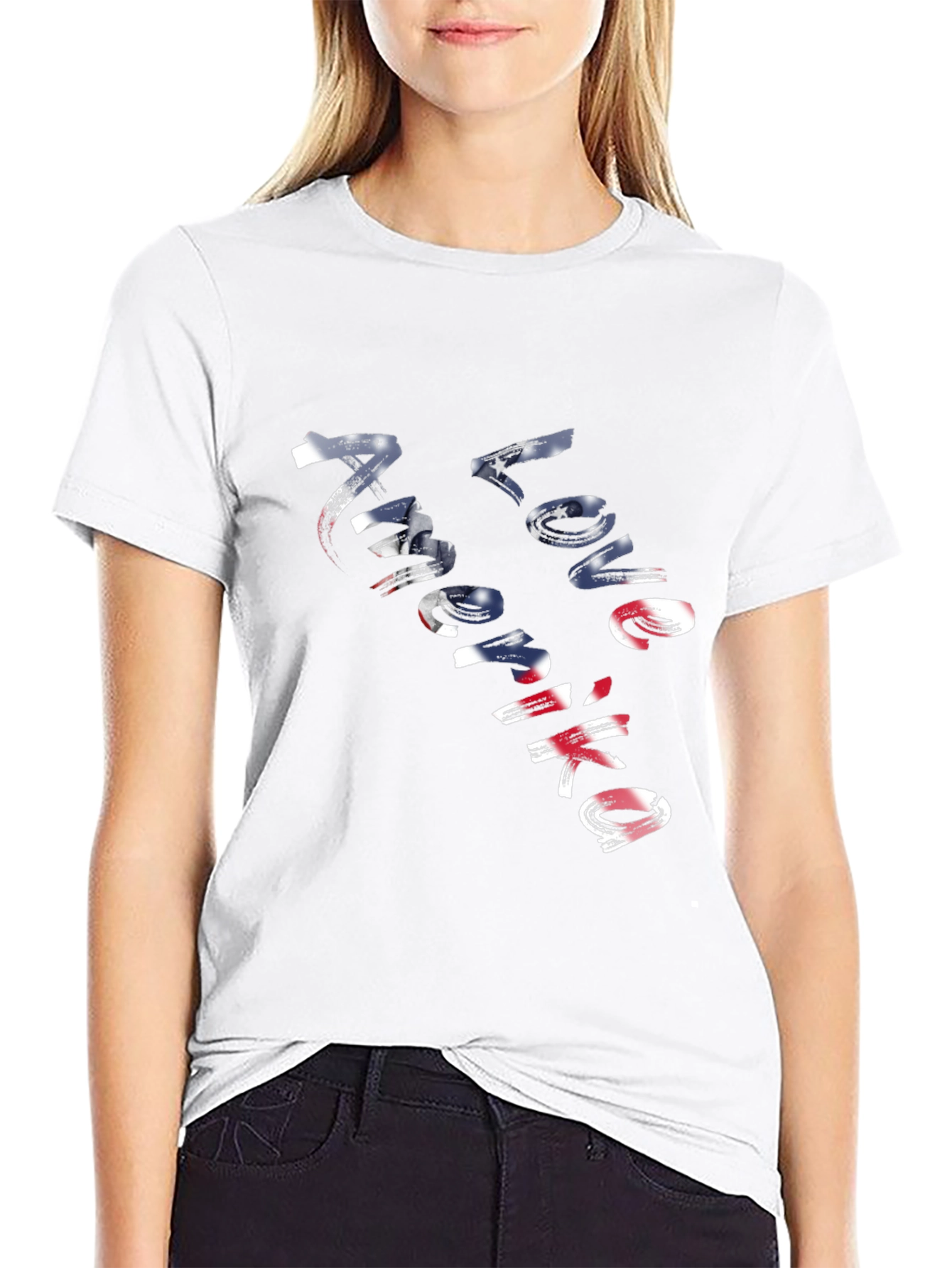 Love America Graphic Tee - Patriotic USA Shirt