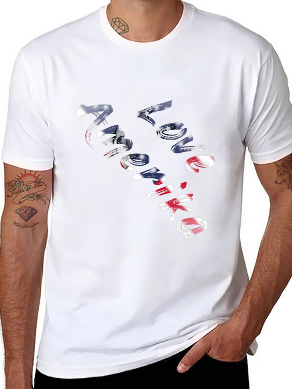 Love America Graphic Tee - Patriotic USA Shirt