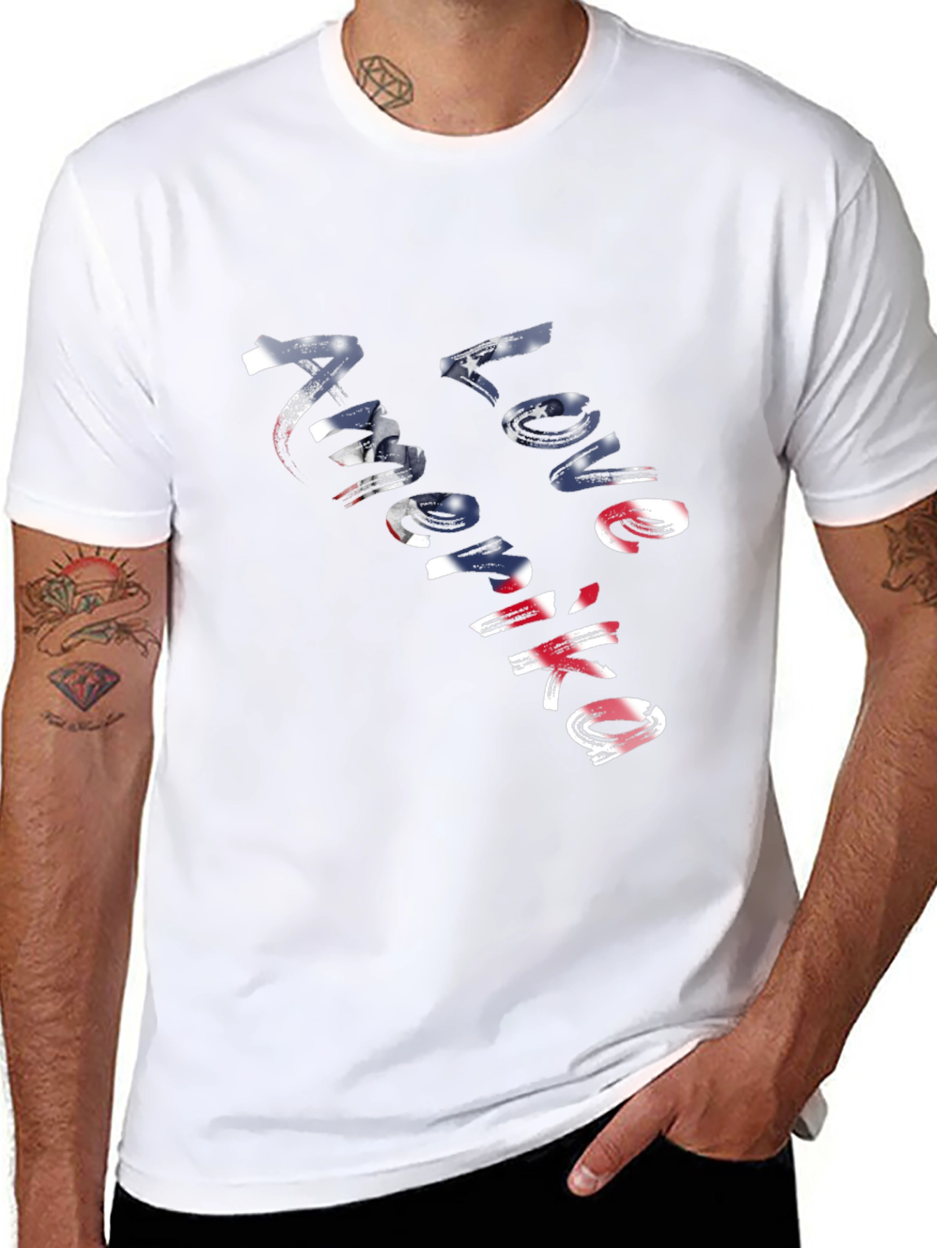 Love America Graphic Tee - Patriotic USA Shirt