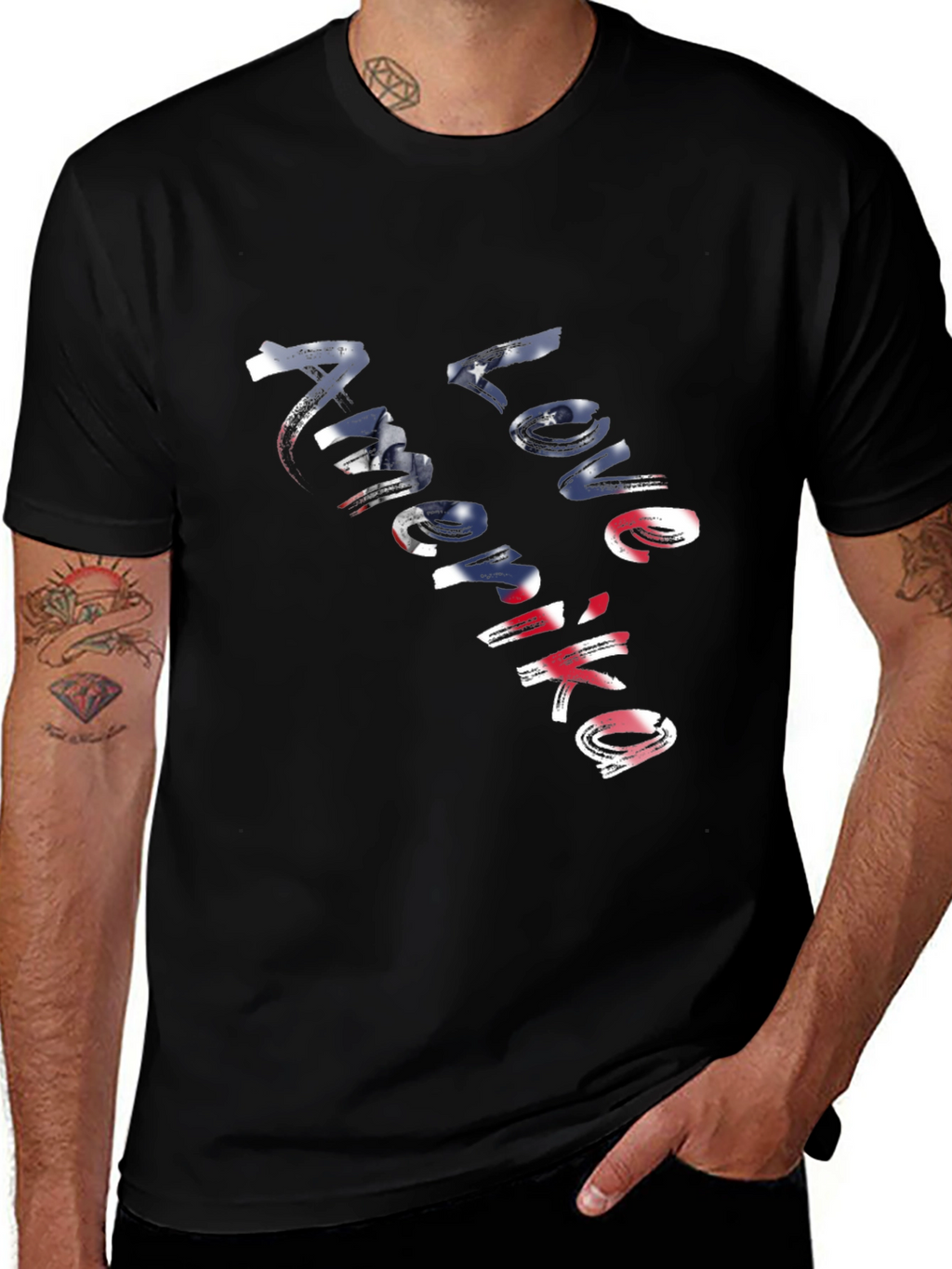 Love America Graphic Tee - Patriotic USA Shirt