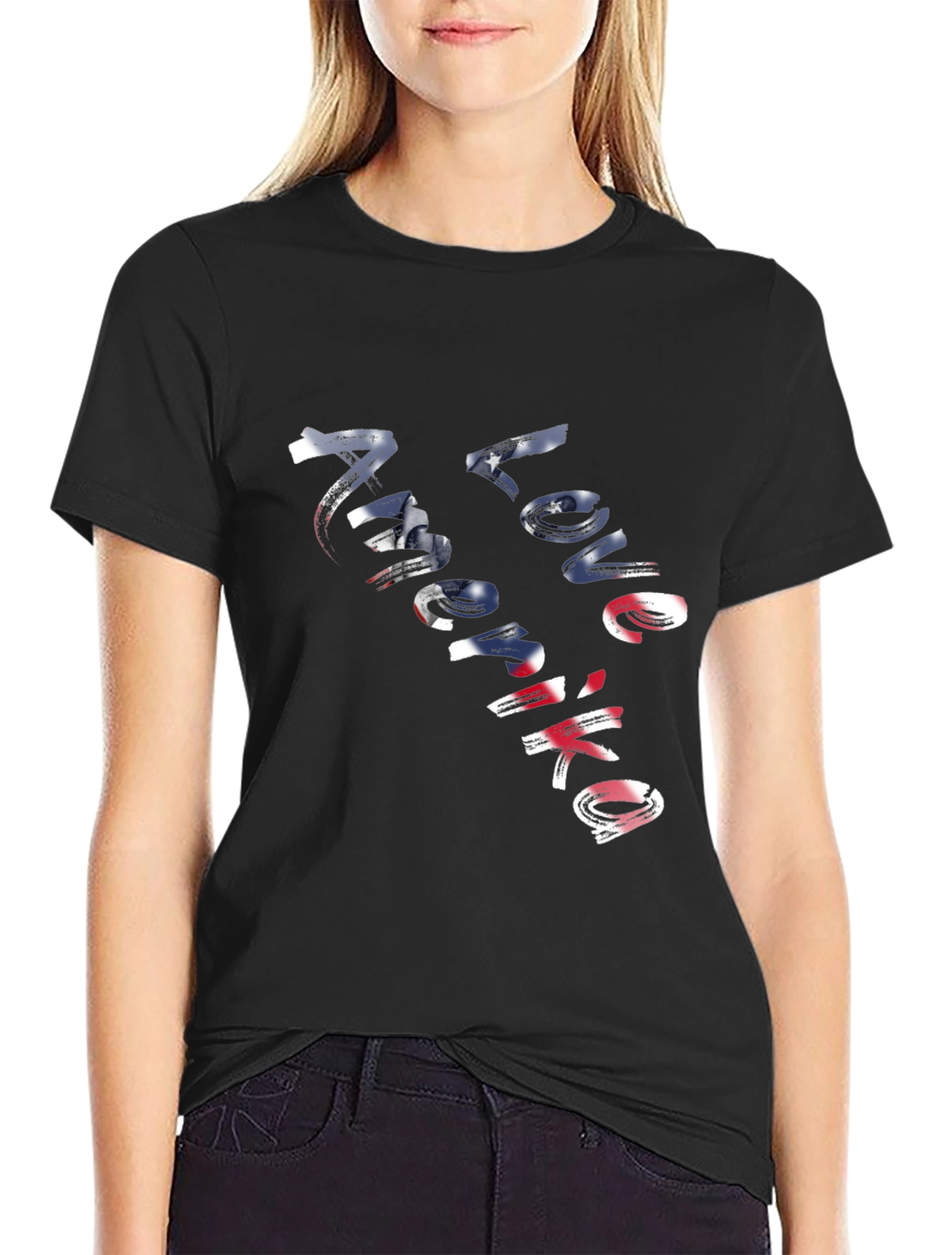 Love America Graphic Tee - Patriotic USA Shirt