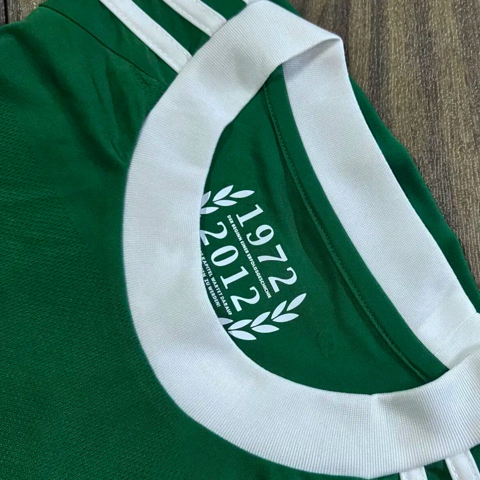 2012 Germany Away Green Retro Soccer Jersey Detail 1