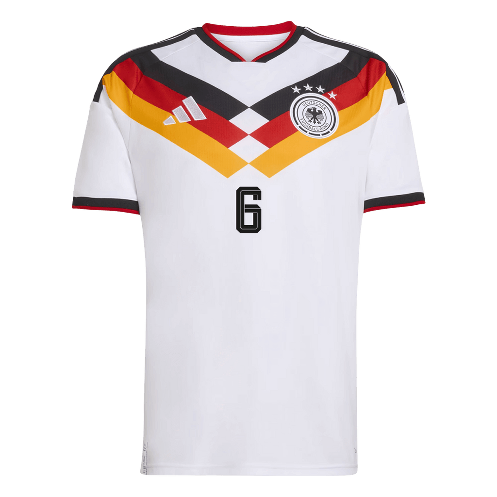 KIMMICH #6 Germany Home Soccer Jersey World Cup 2026 White Back