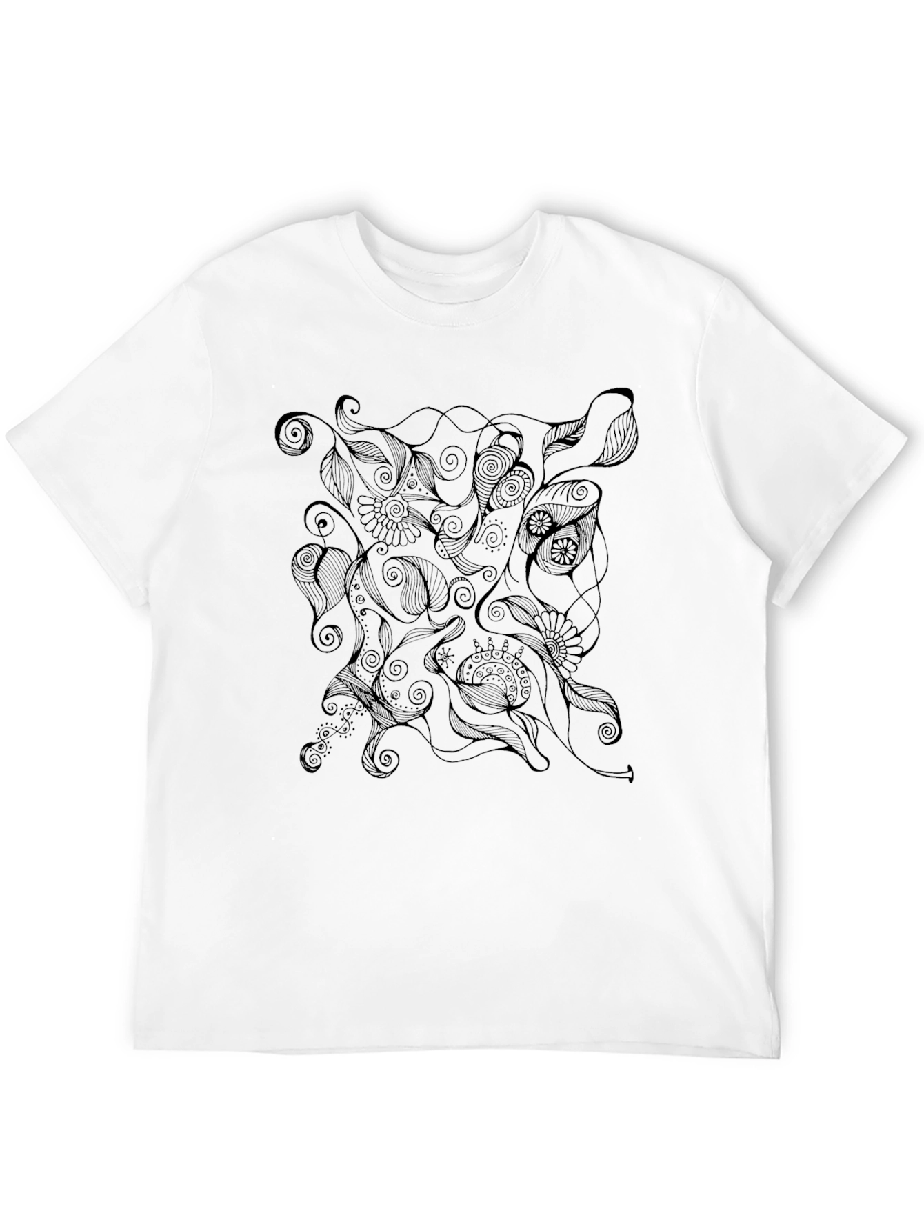 Abstract Black Graphic Tee - Modern Style