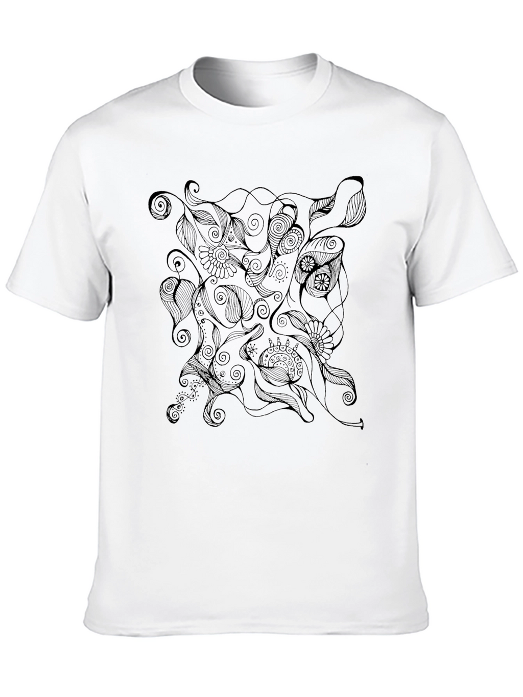 Abstract Black Graphic Tee - Modern Style