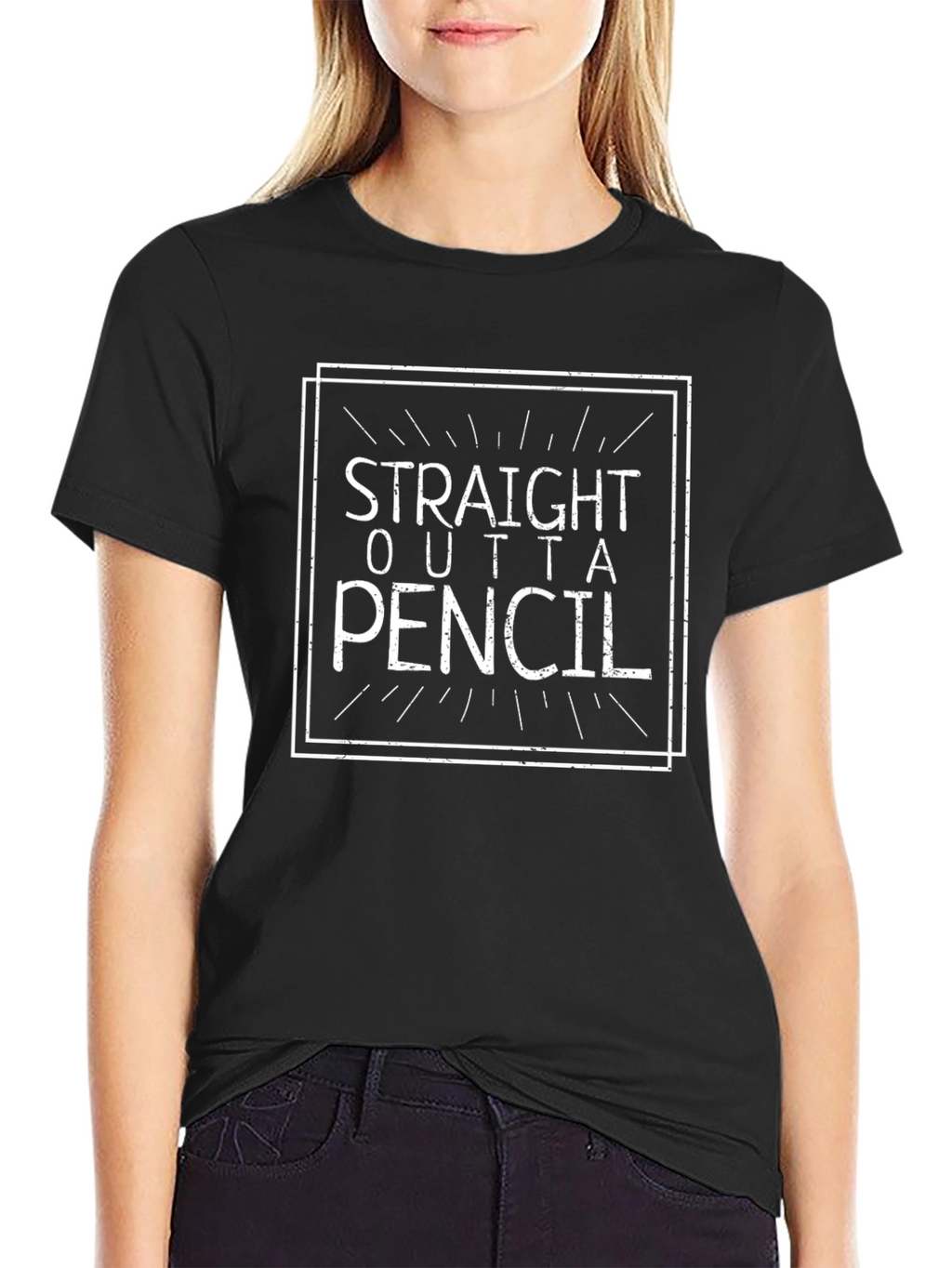Straight Outta Pencil Graphic Tee - Black