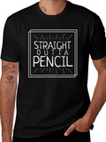 Straight Outta Pencil Graphic Tee - Black
