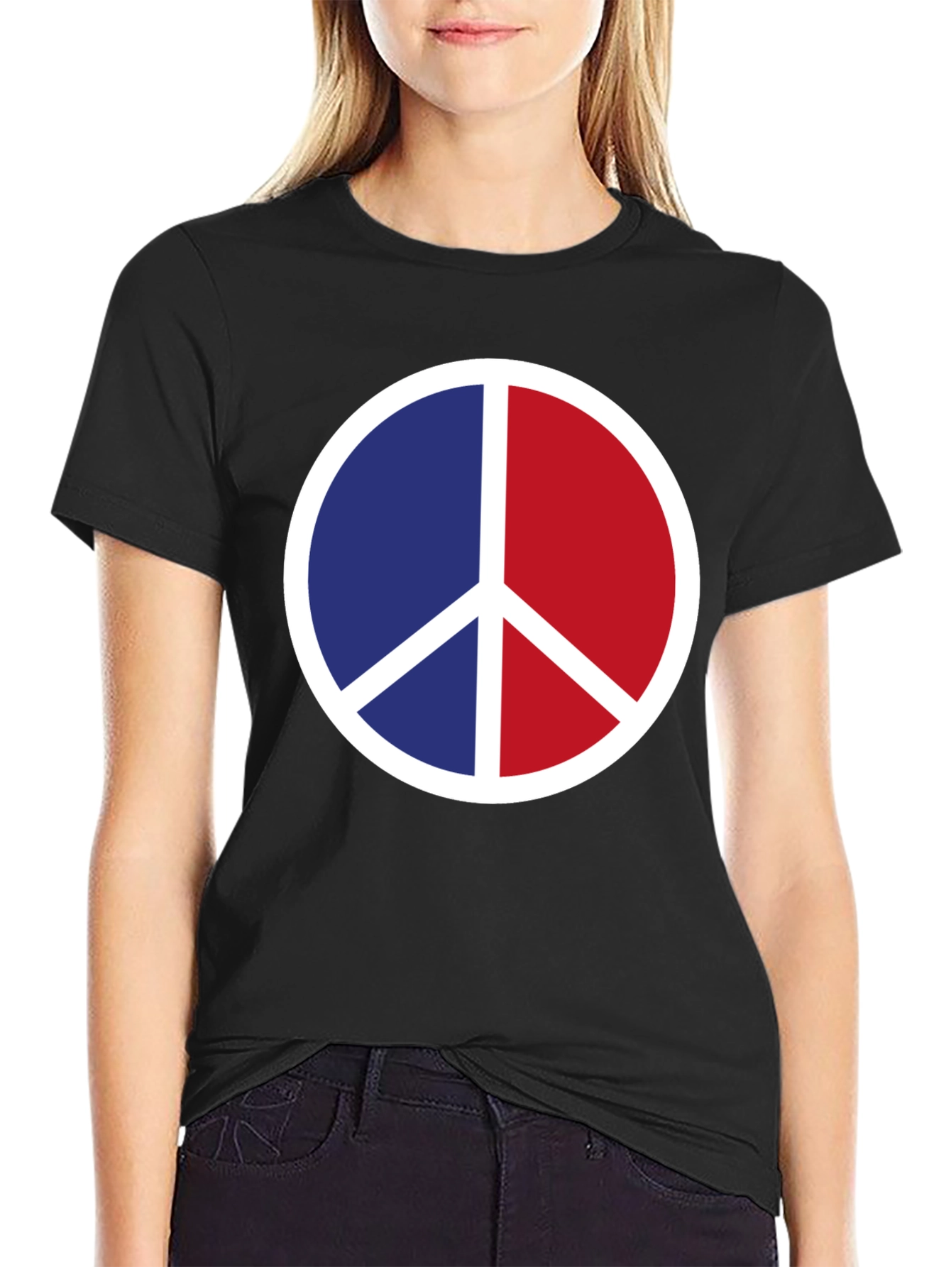 Peace Sign Graphic Tee - Patriotic Colors