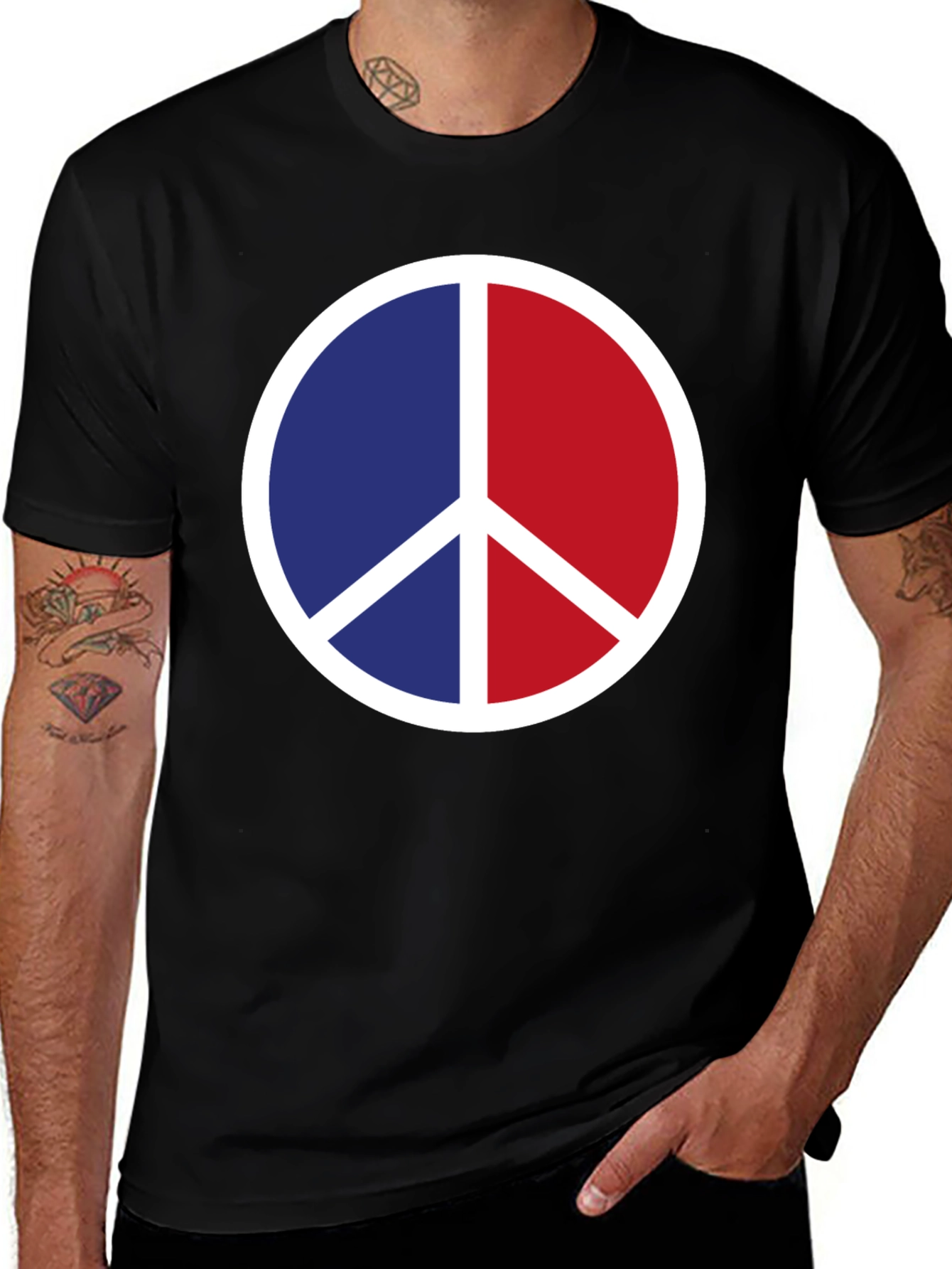 Peace Sign Graphic Tee - Patriotic Colors
