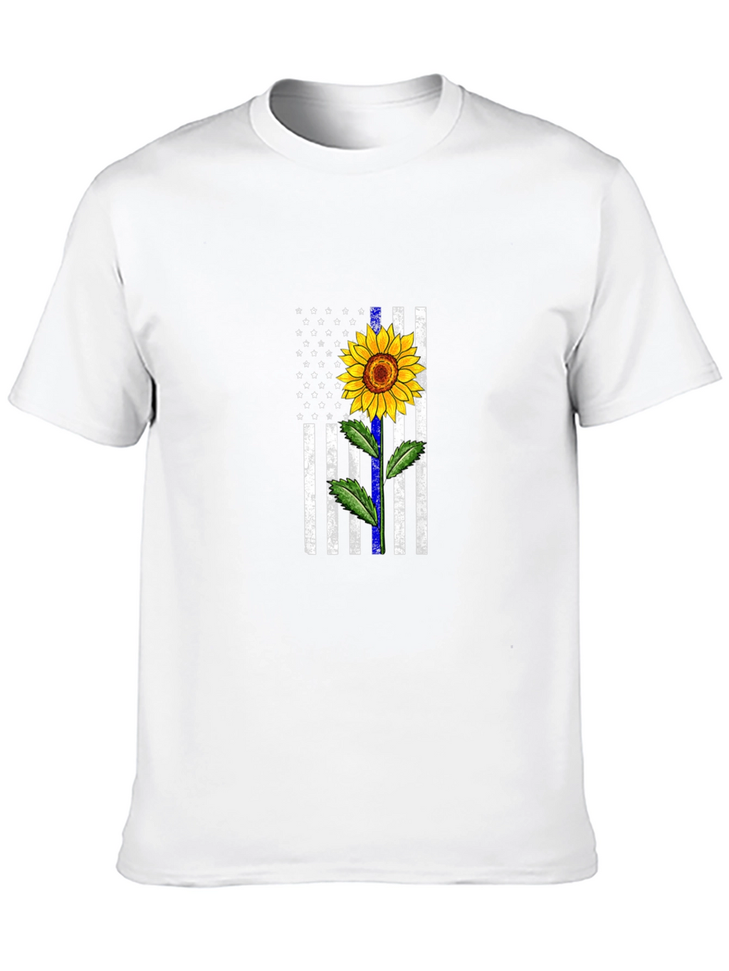 Sunflower Thin Blue Line Flag Graphic Tee