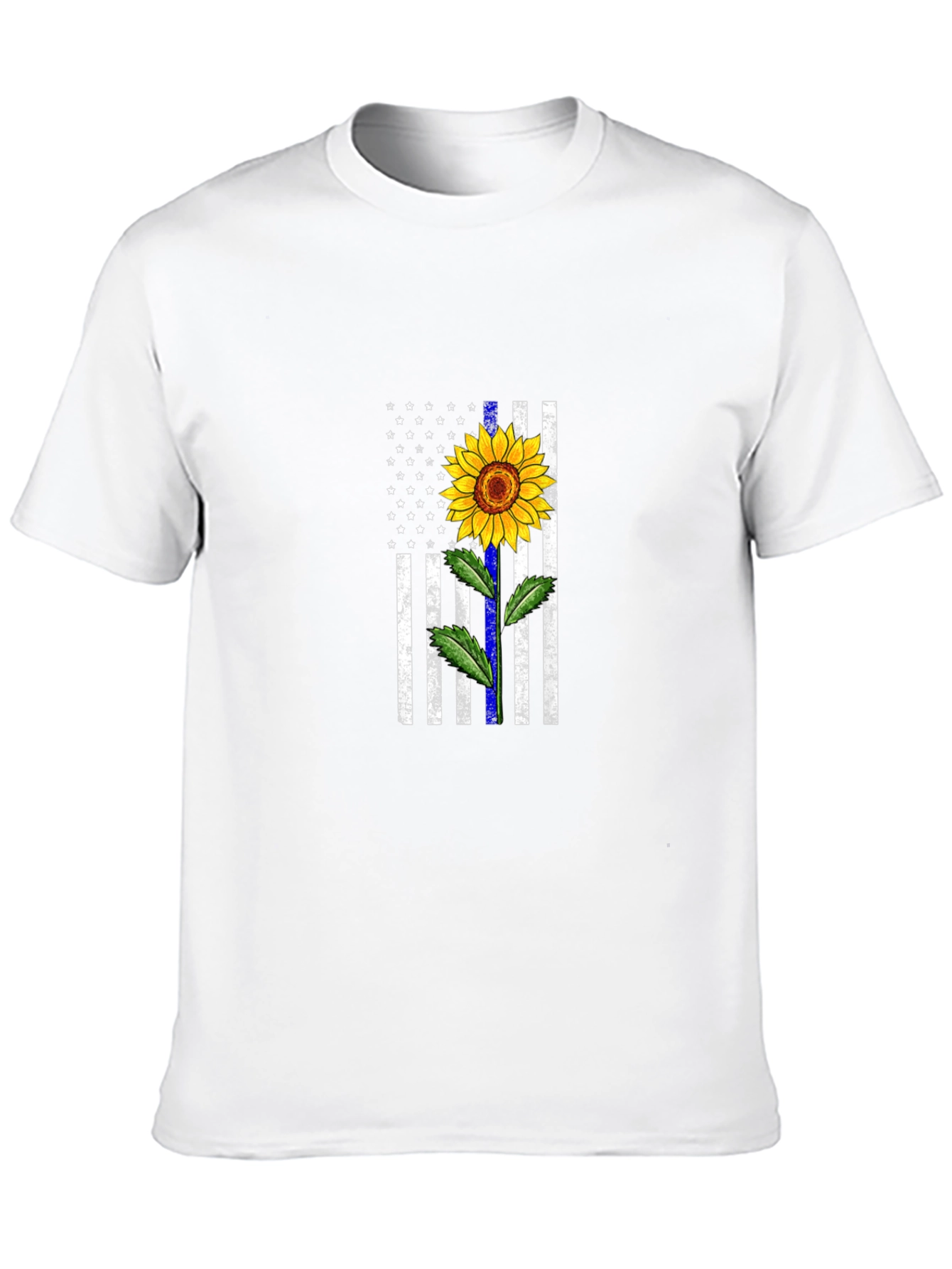 Sunflower Thin Blue Line Flag Graphic Tee