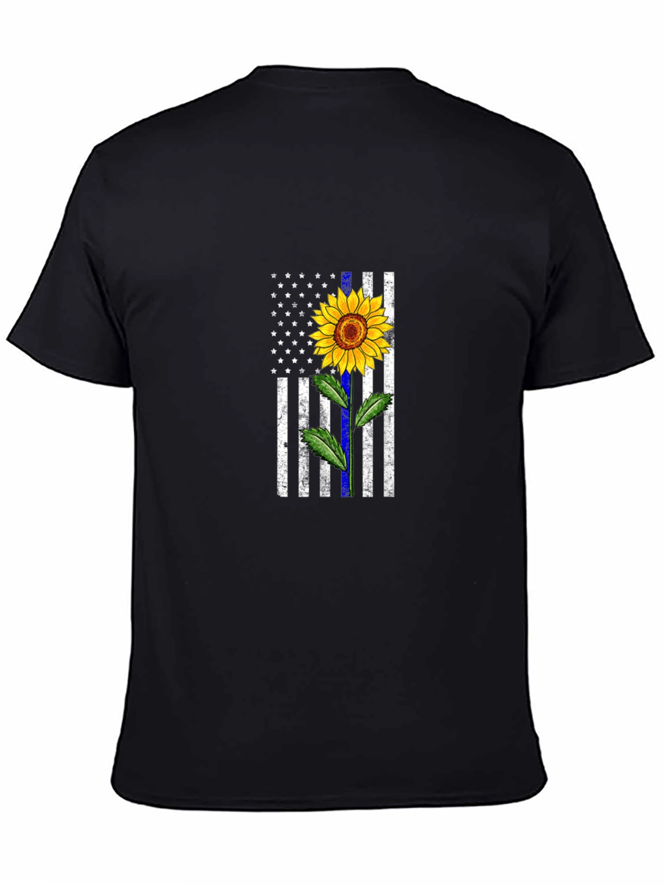 Sunflower Thin Blue Line Flag Graphic Tee