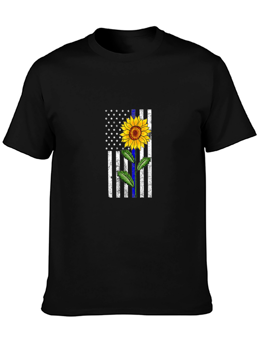 Sunflower Thin Blue Line Flag Graphic Tee