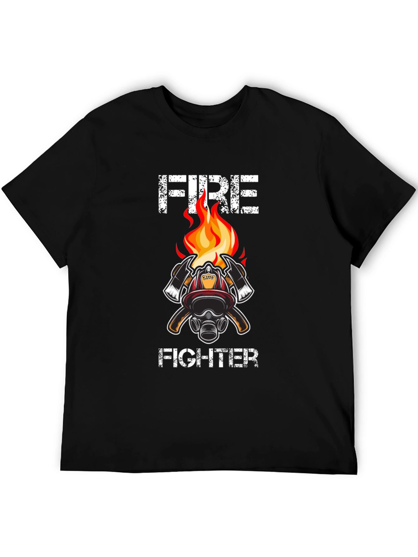 Firefighter T-Shirt - Axe & Helmet Graphic Tee