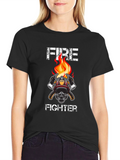 Firefighter T-Shirt - Axe & Helmet Graphic Tee