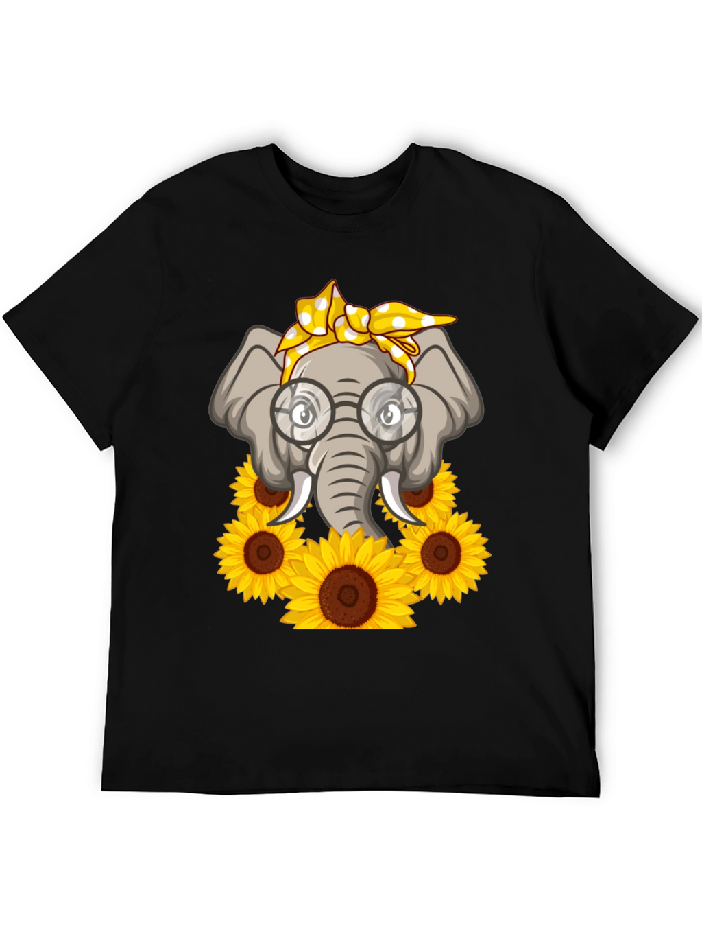 Elephant Sunflower T-Shirt - Cute Graphic Tee