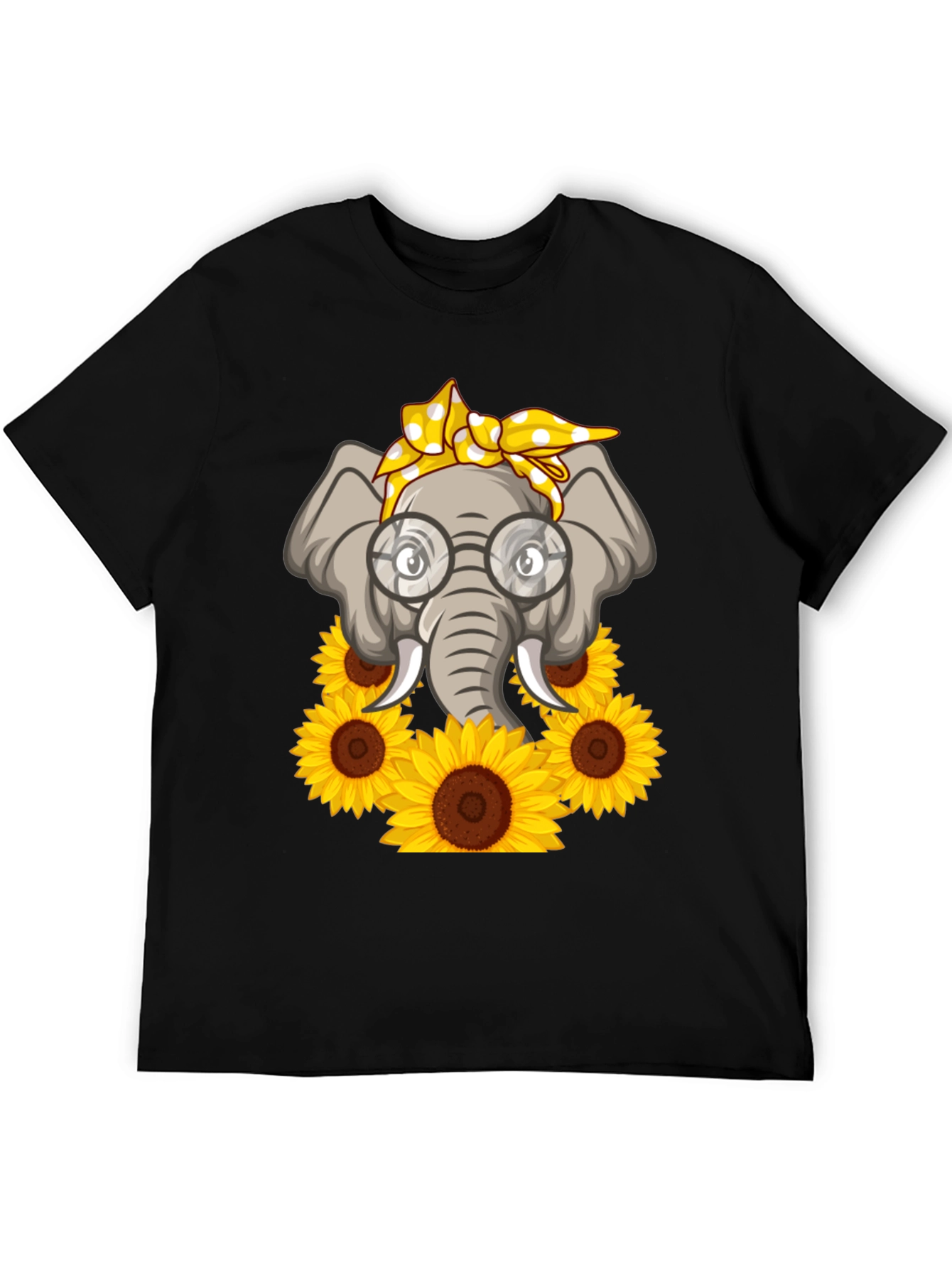 Elephant Sunflower T-Shirt - Cute Graphic Tee