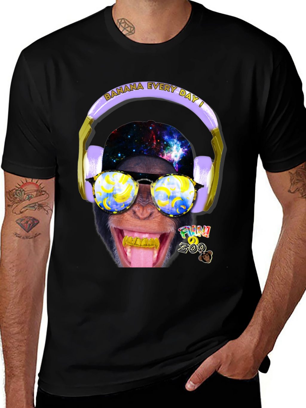 Funky Monkey Graphic T-Shirt - Banana Every Day!