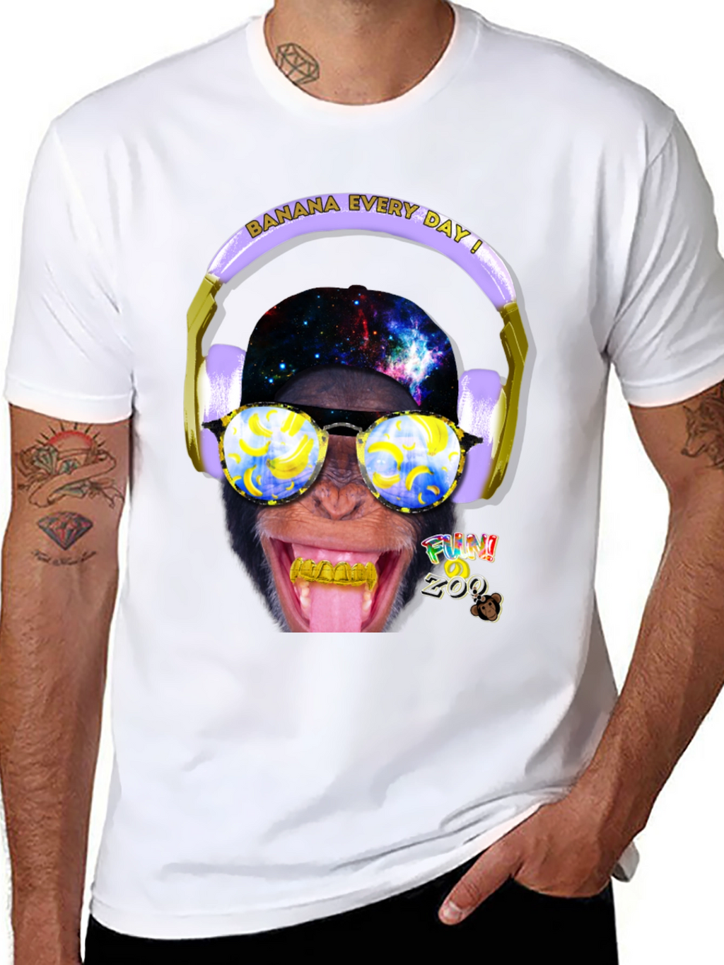 Funky Monkey Graphic T-Shirt - Banana Every Day!