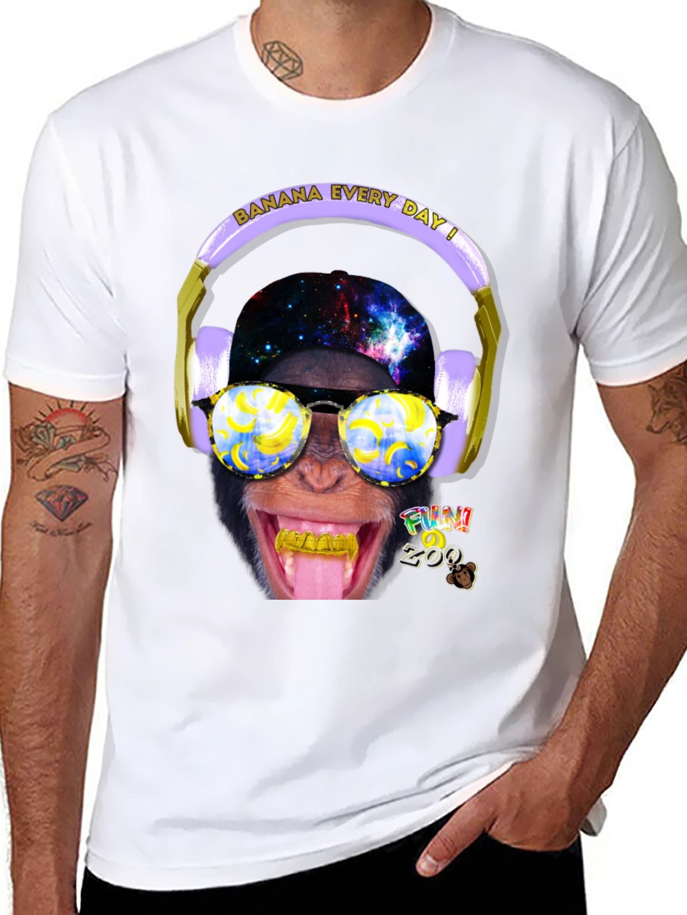 Funky Monkey Graphic T-Shirt - Banana Every Day!