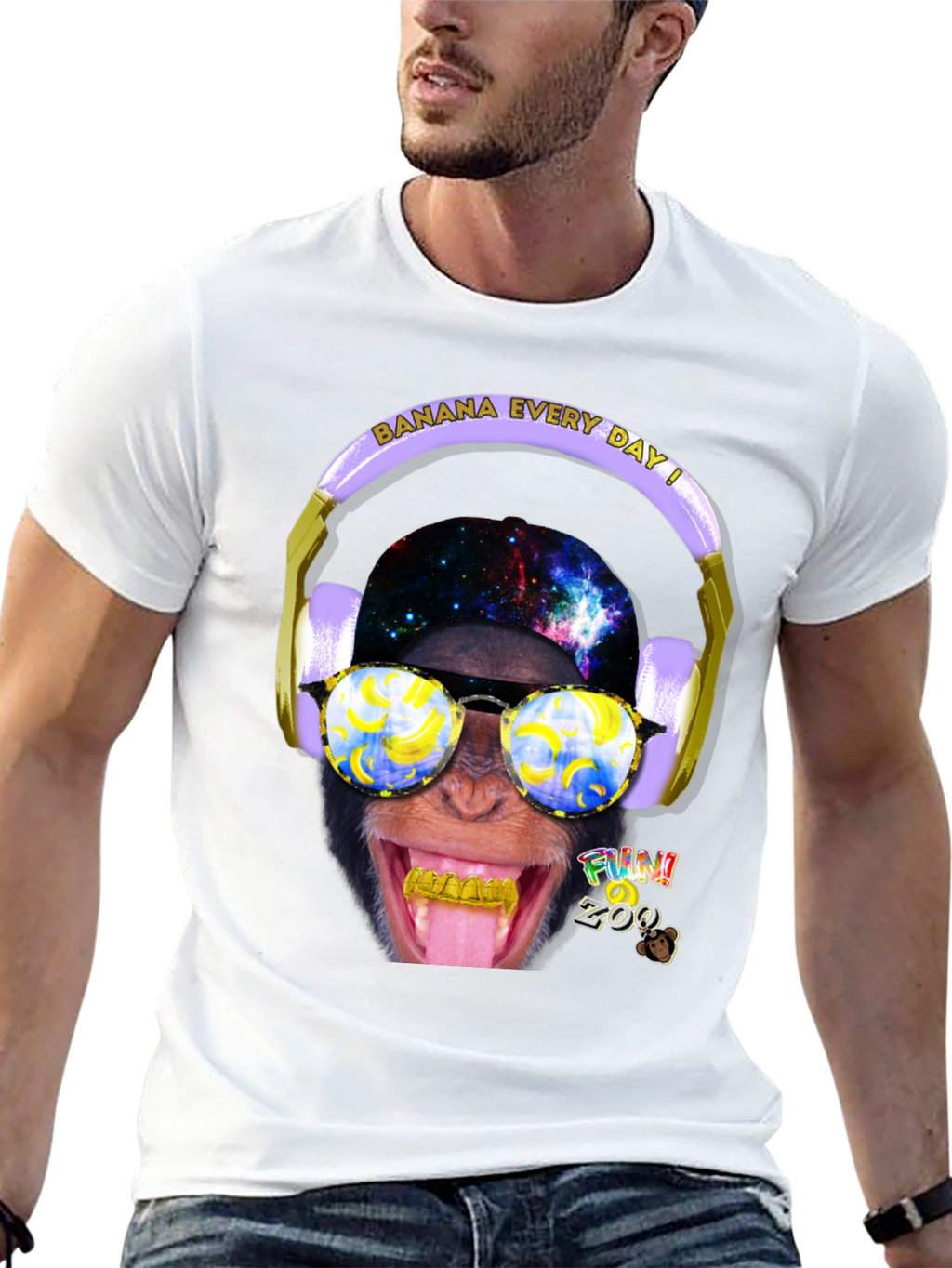 Funky Monkey Graphic T-Shirt - Banana Every Day!
