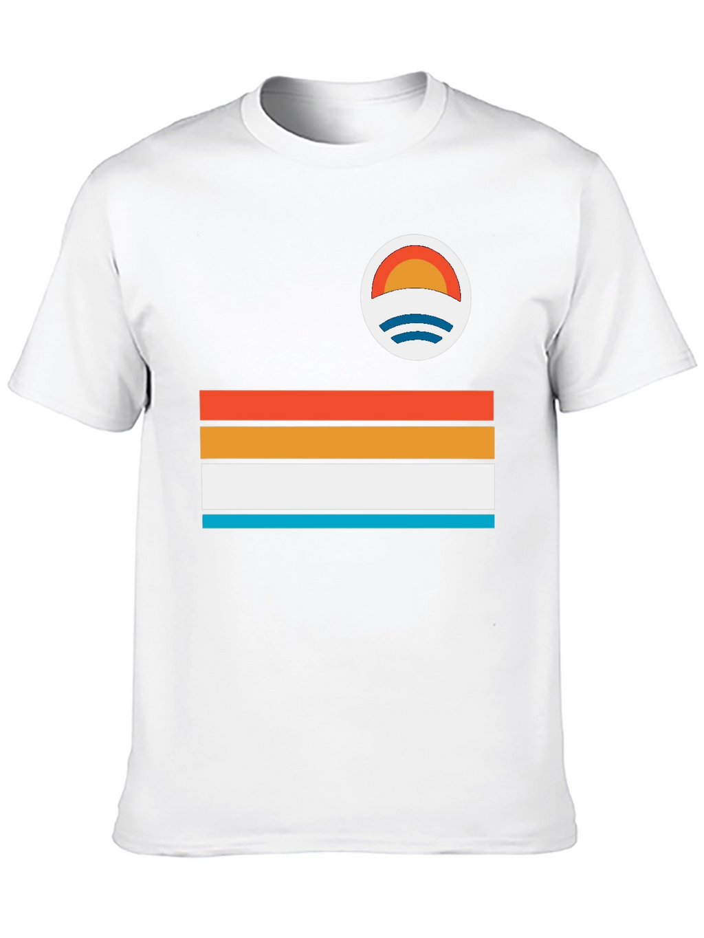 Retro Stripe Graphic T-Shirt - Coastal Vibes