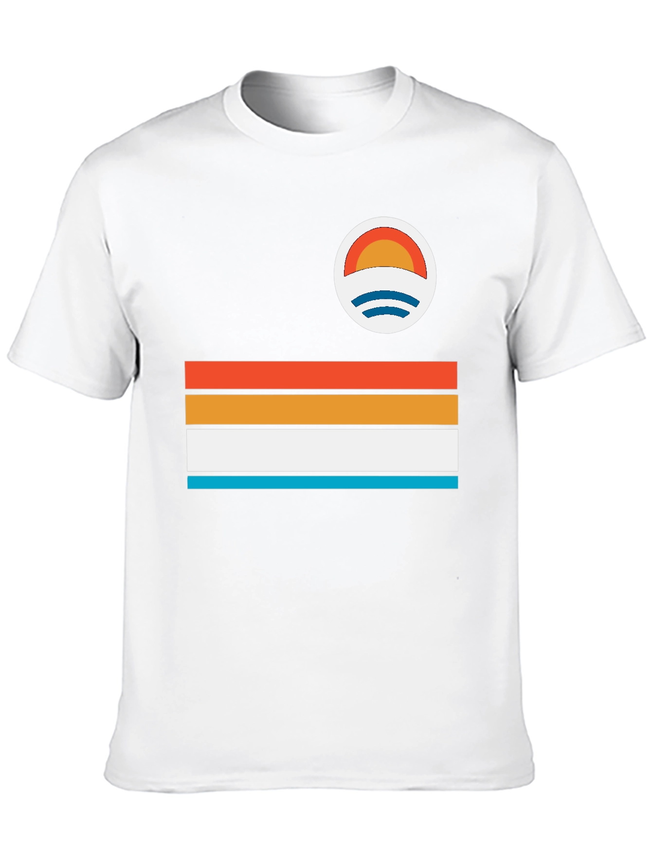 Retro Stripe Graphic T-Shirt - Coastal Vibes