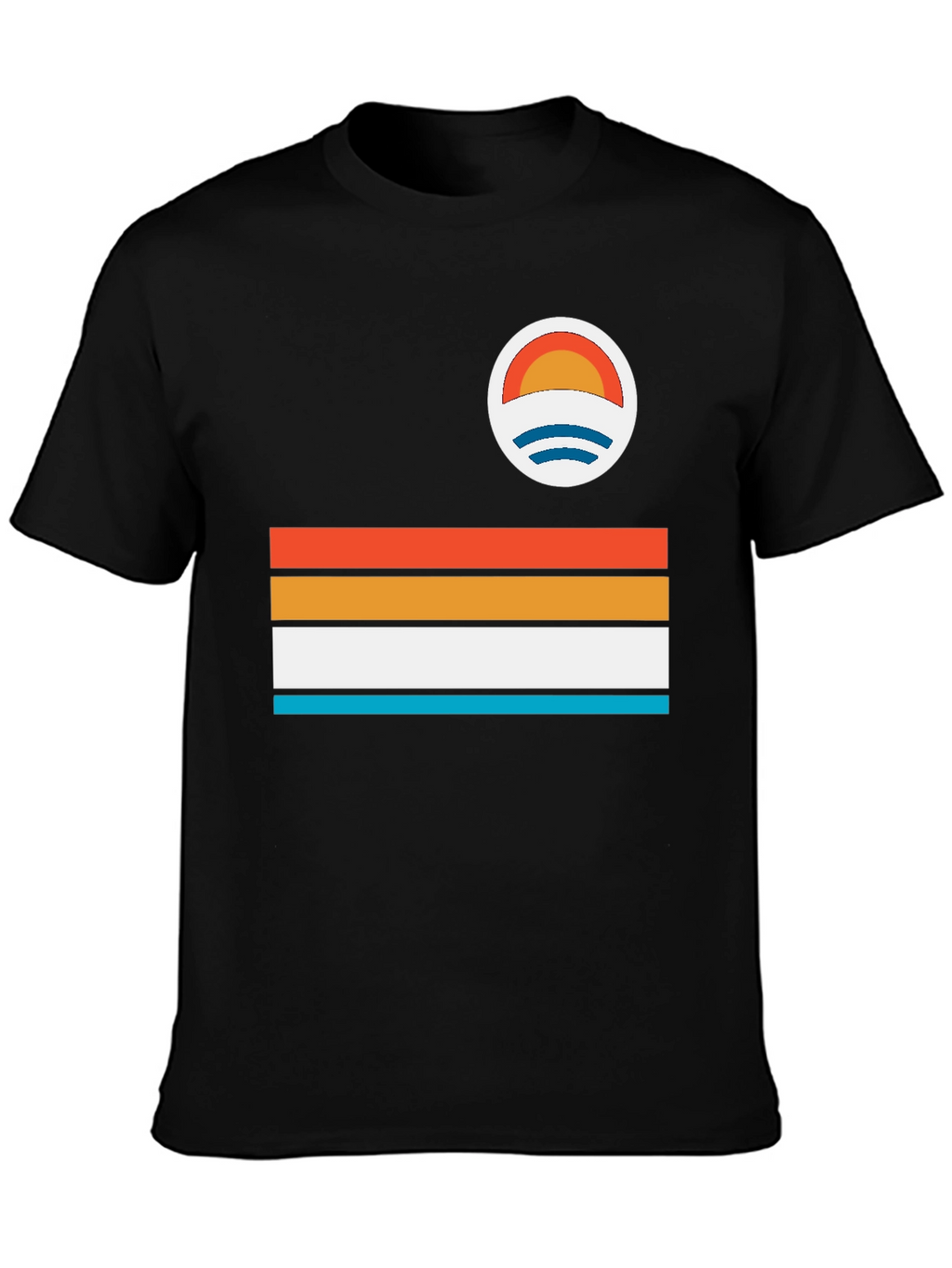 Retro Stripe Graphic T-Shirt - Coastal Vibes