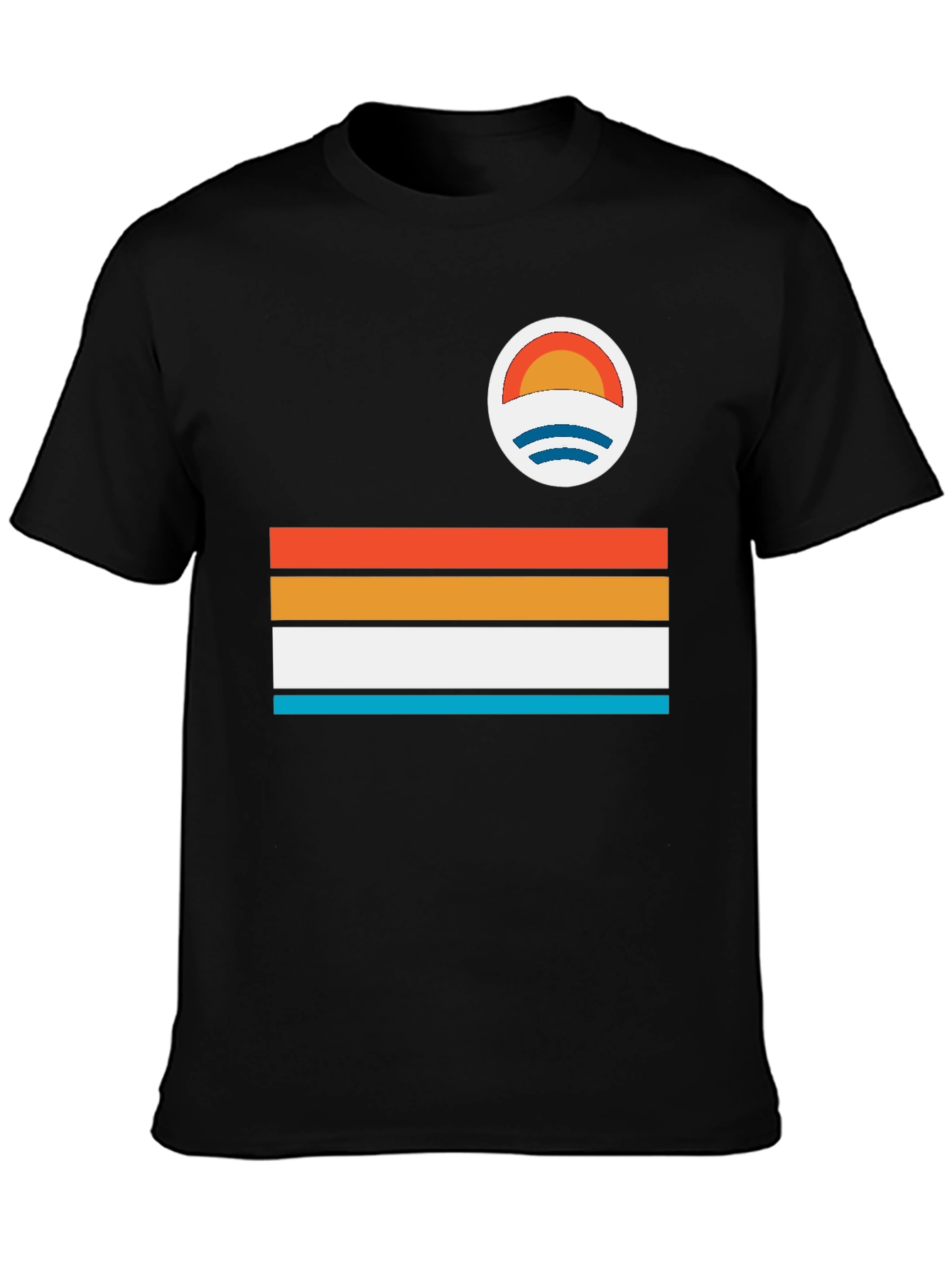 Retro Stripe Graphic T-Shirt - Coastal Vibes