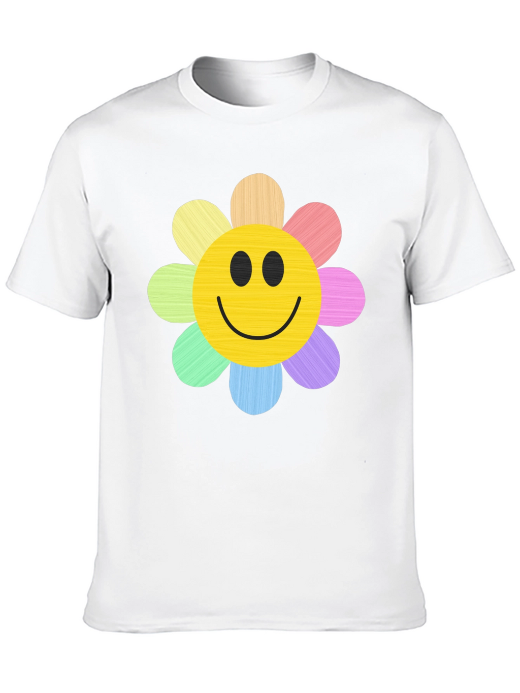 Smiley Flower Graphic Tee - Black