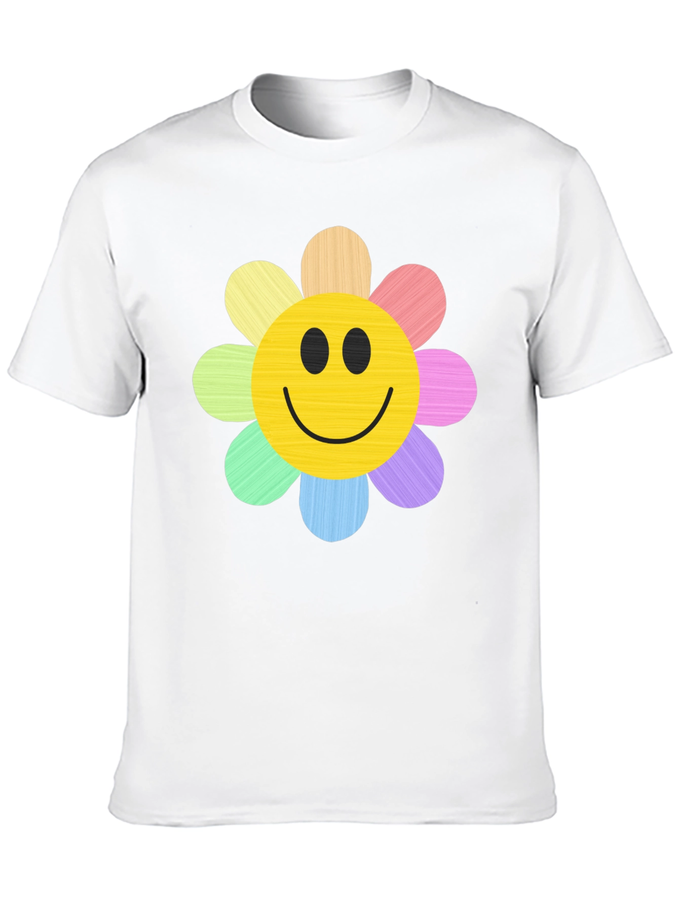 Smiley Flower Graphic Tee - Black