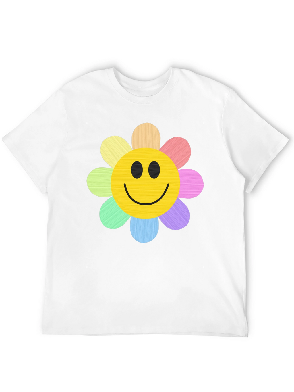 Smiley Flower Graphic Tee - Black