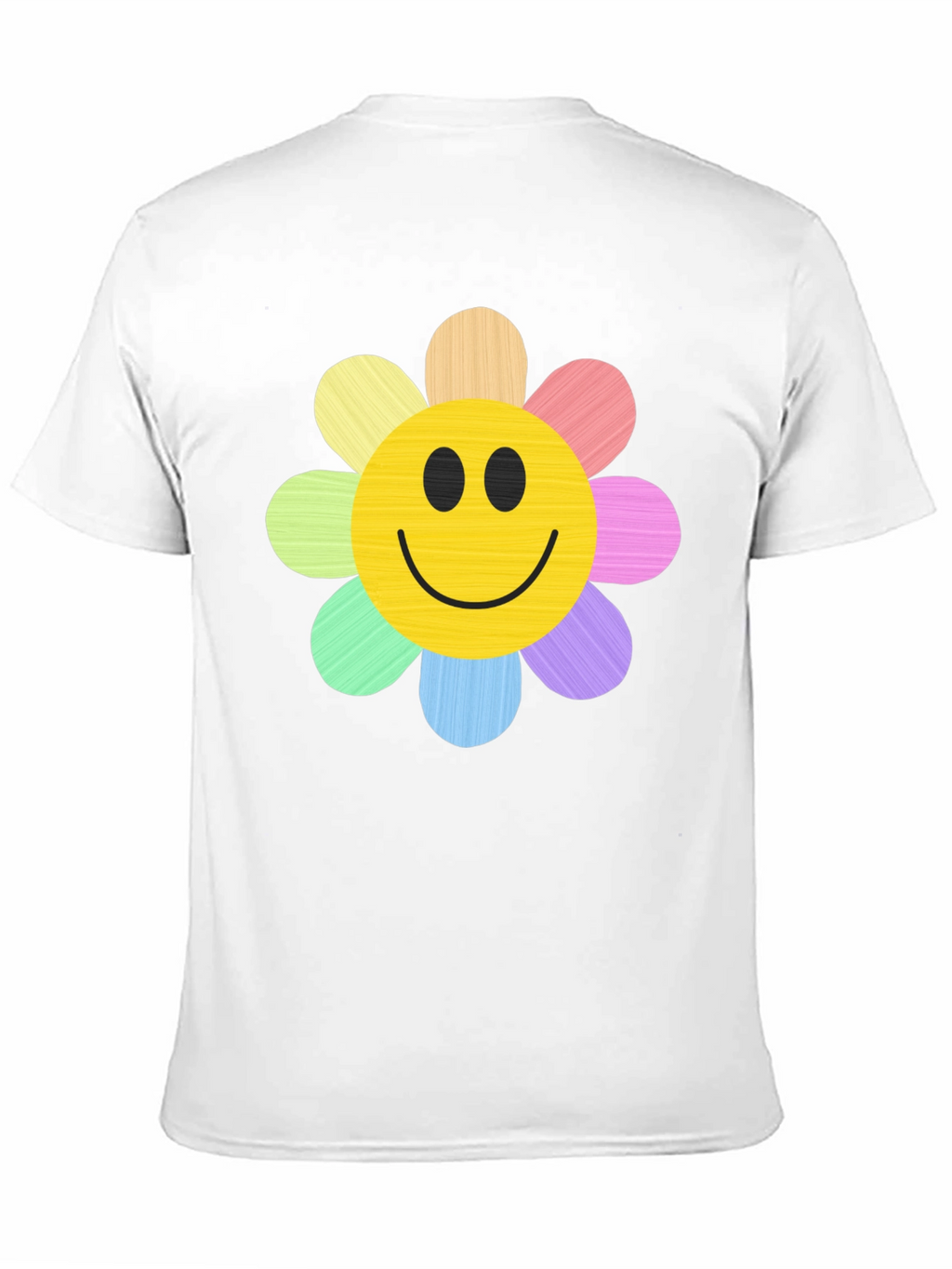 Smiley Flower Graphic Tee - Black