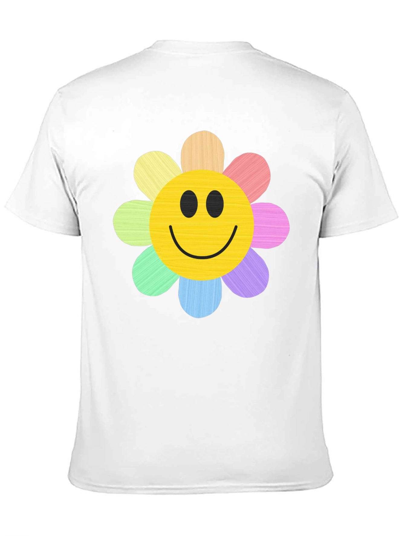 Smiley Flower Graphic Tee - Black