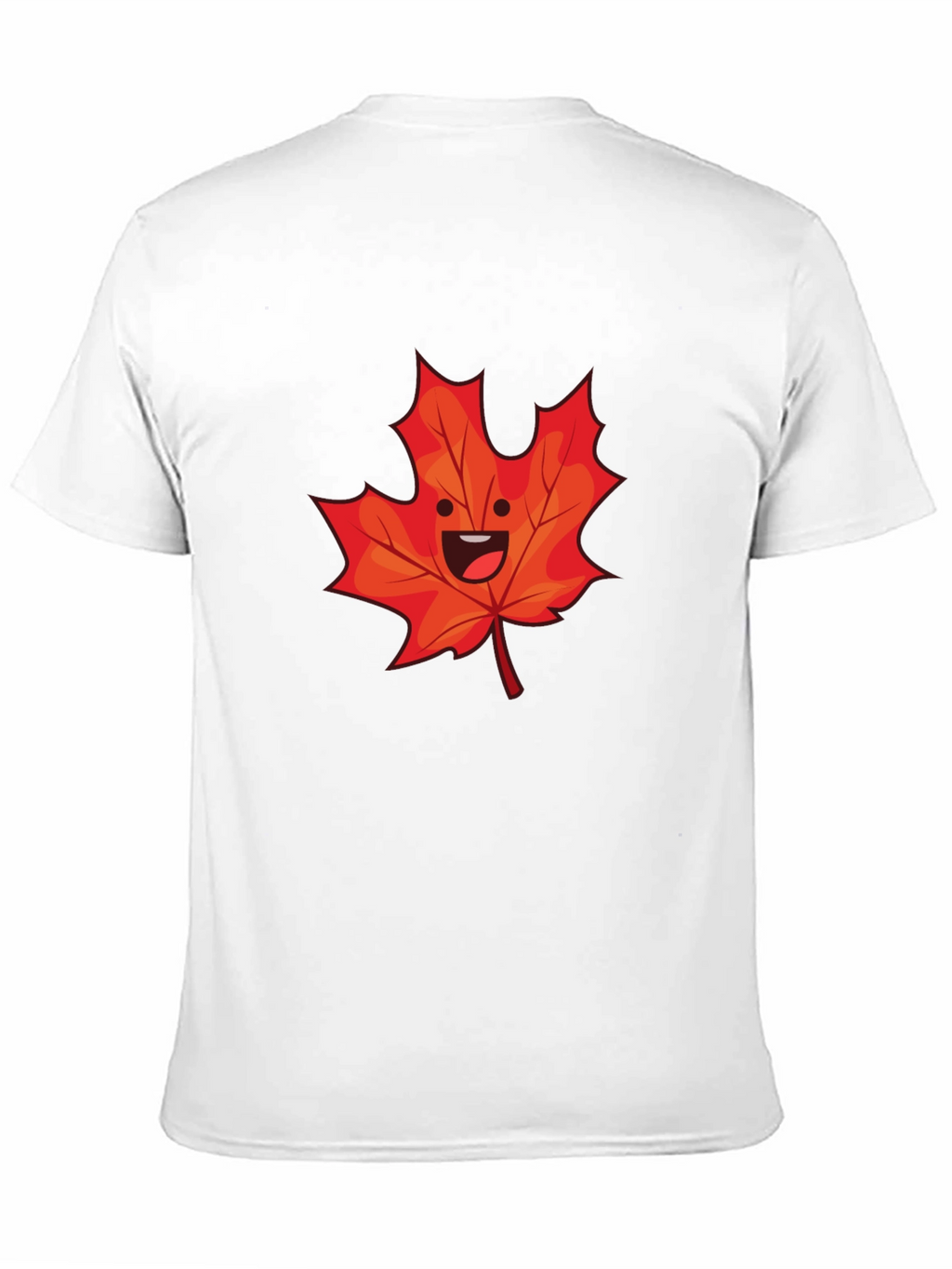 Happy Maple Leaf Graphic Tee - Black Cotton Shirt