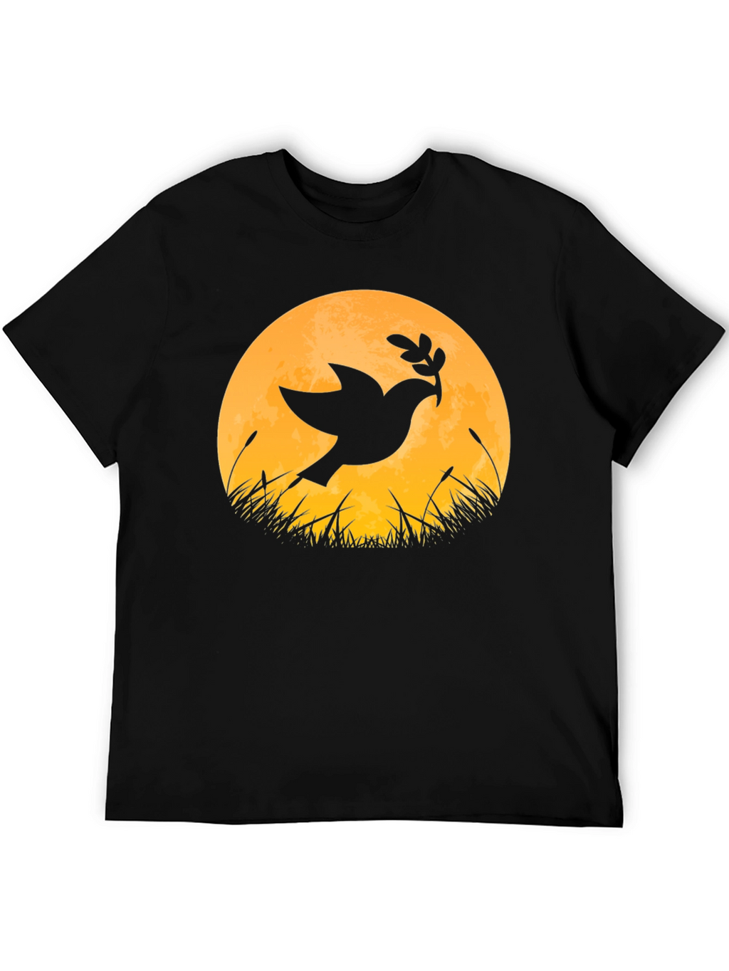 Dove & Moon Graphic T-Shirt - Black