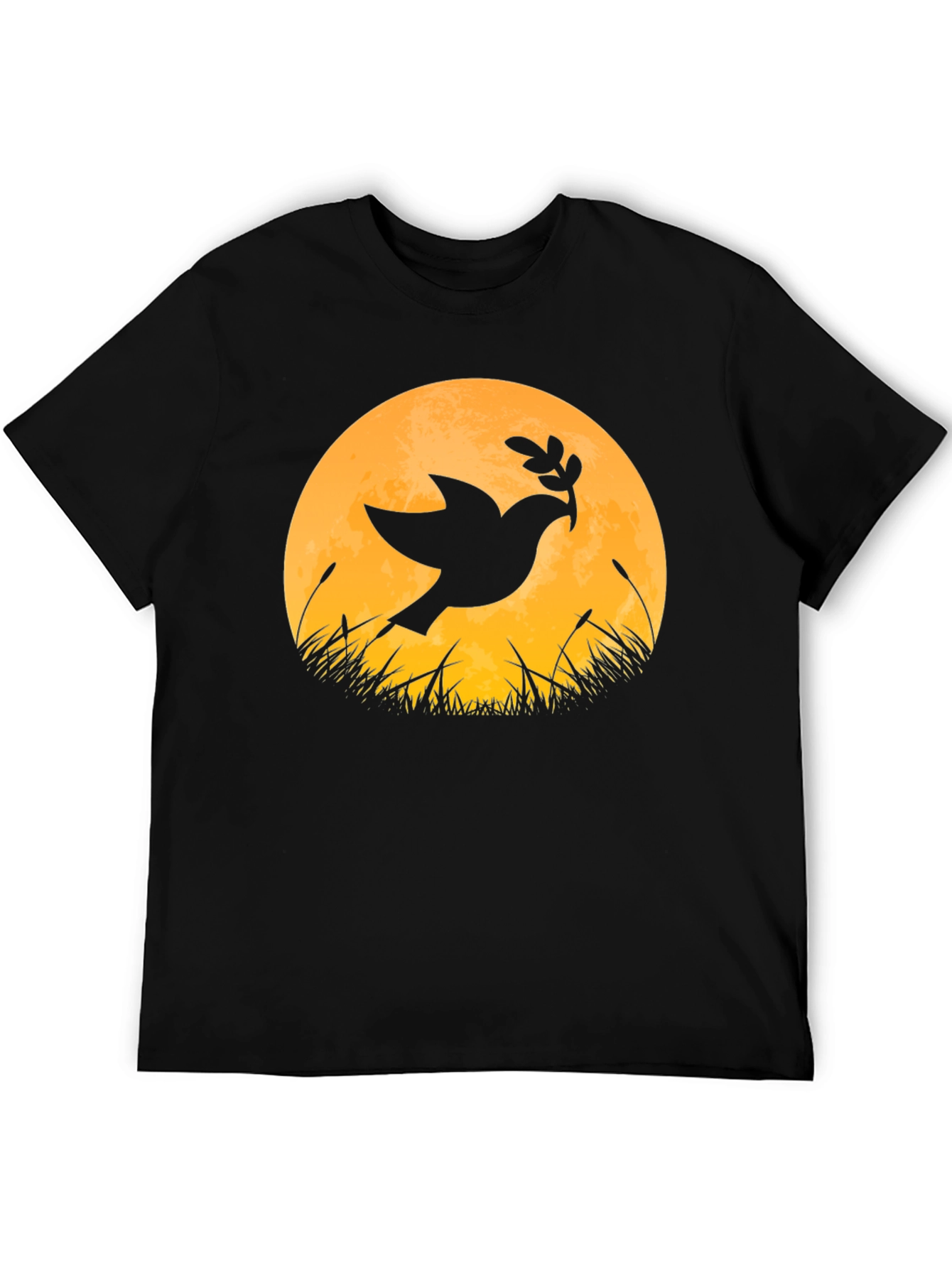 Dove & Moon Graphic T-Shirt - Black