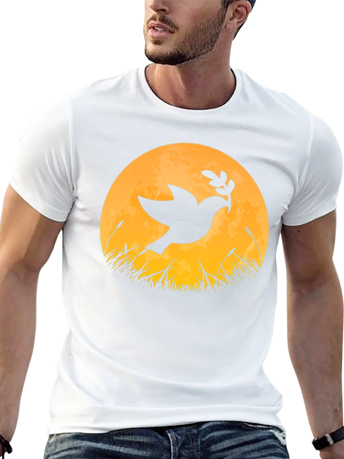 Dove & Moon Graphic T-Shirt - Black