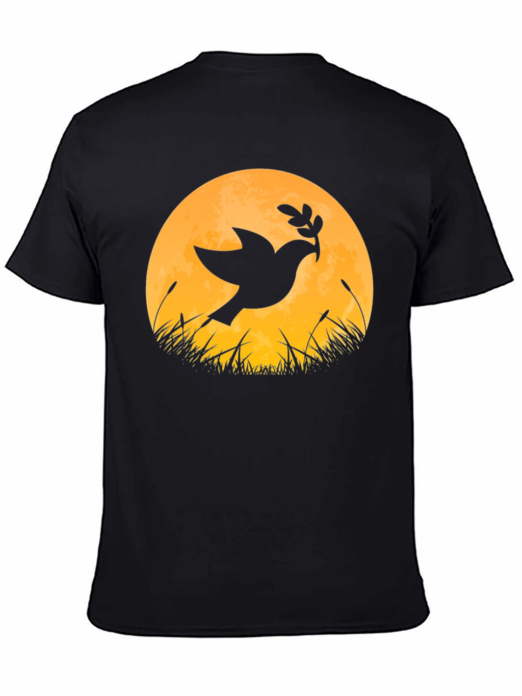 Dove & Moon Graphic T-Shirt - Black