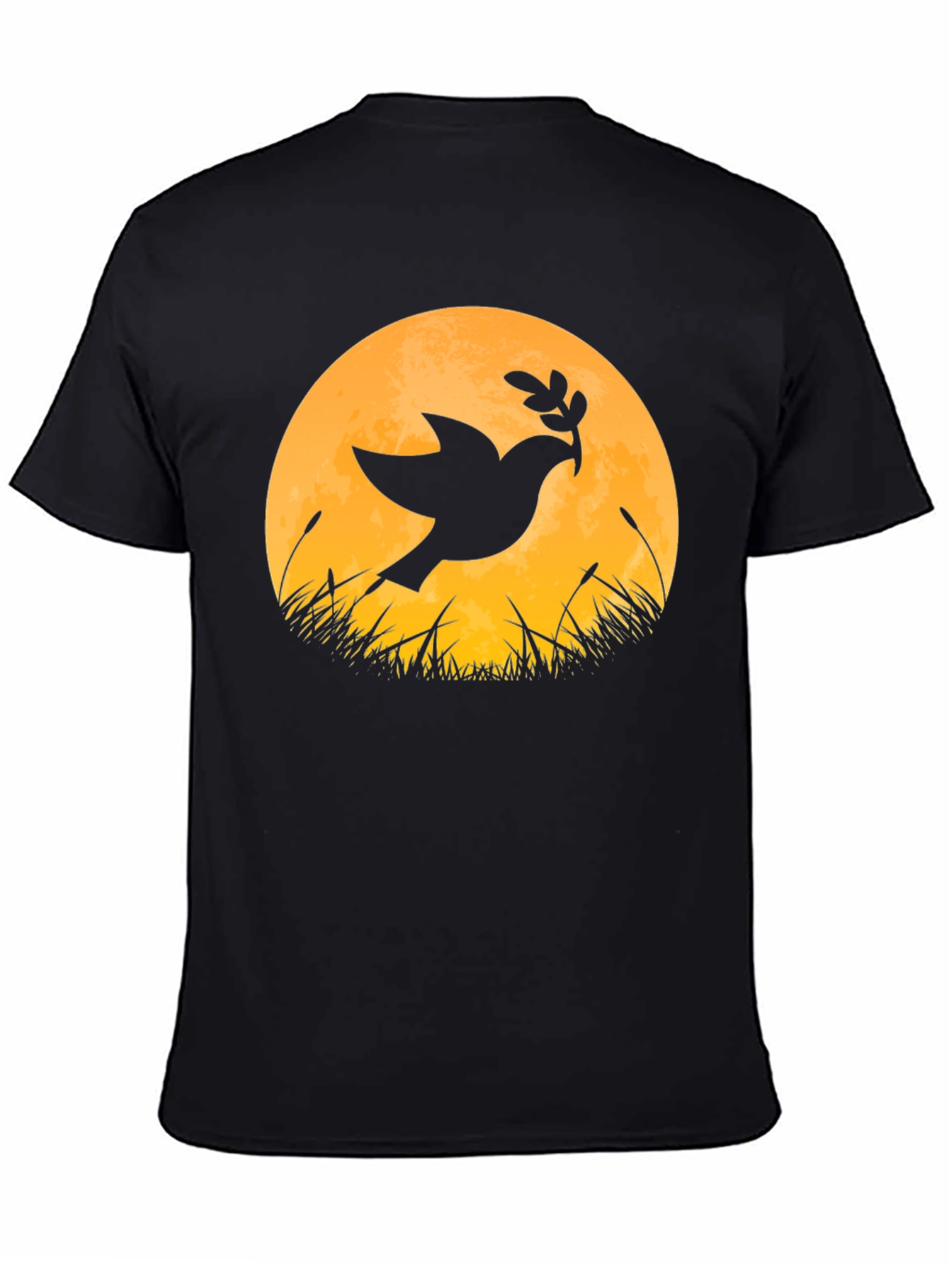 Dove & Moon Graphic T-Shirt - Black