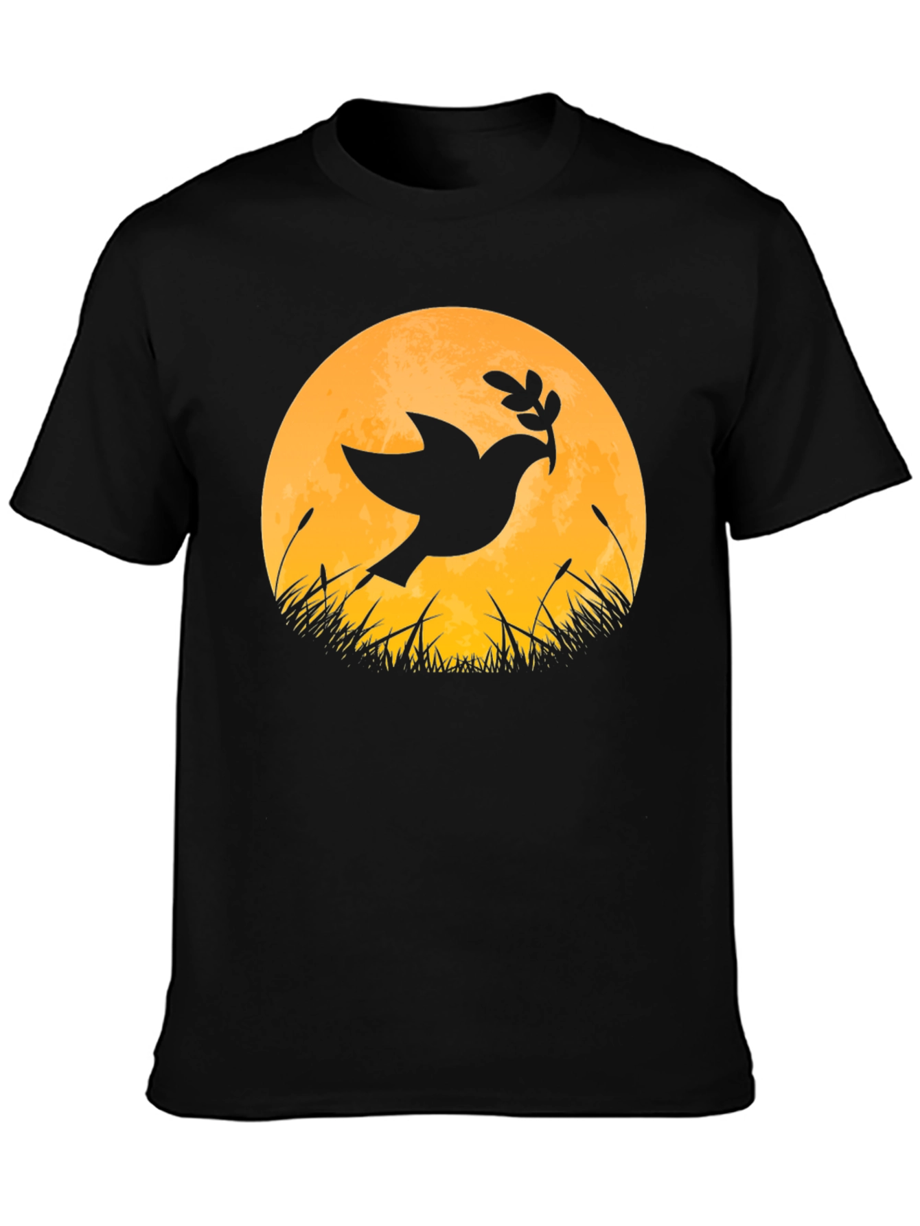 Dove & Moon Graphic T-Shirt - Black