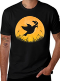 Dove & Moon Graphic T-Shirt - Black