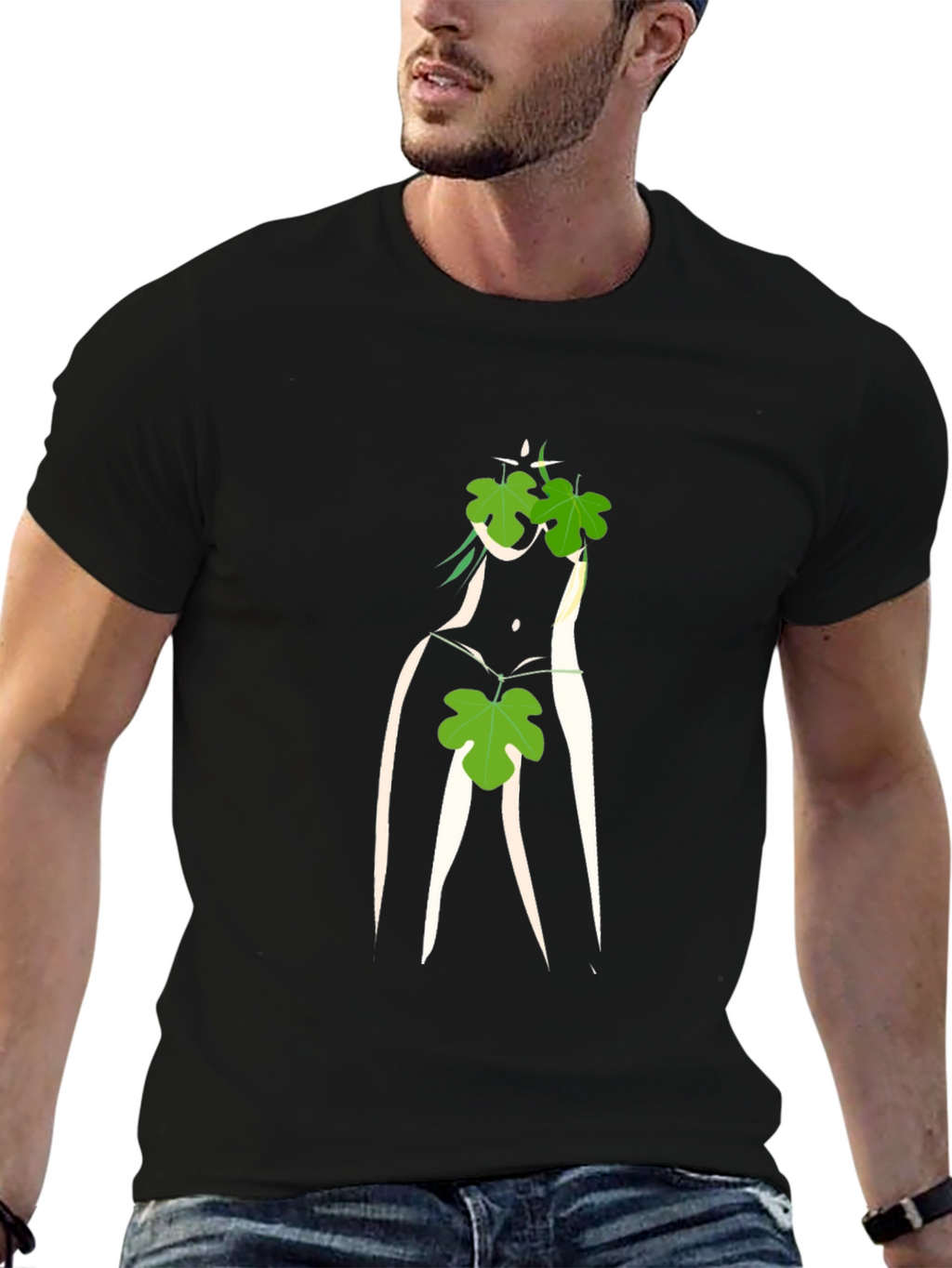 Fig Leaf Graphic Black T-Shirt