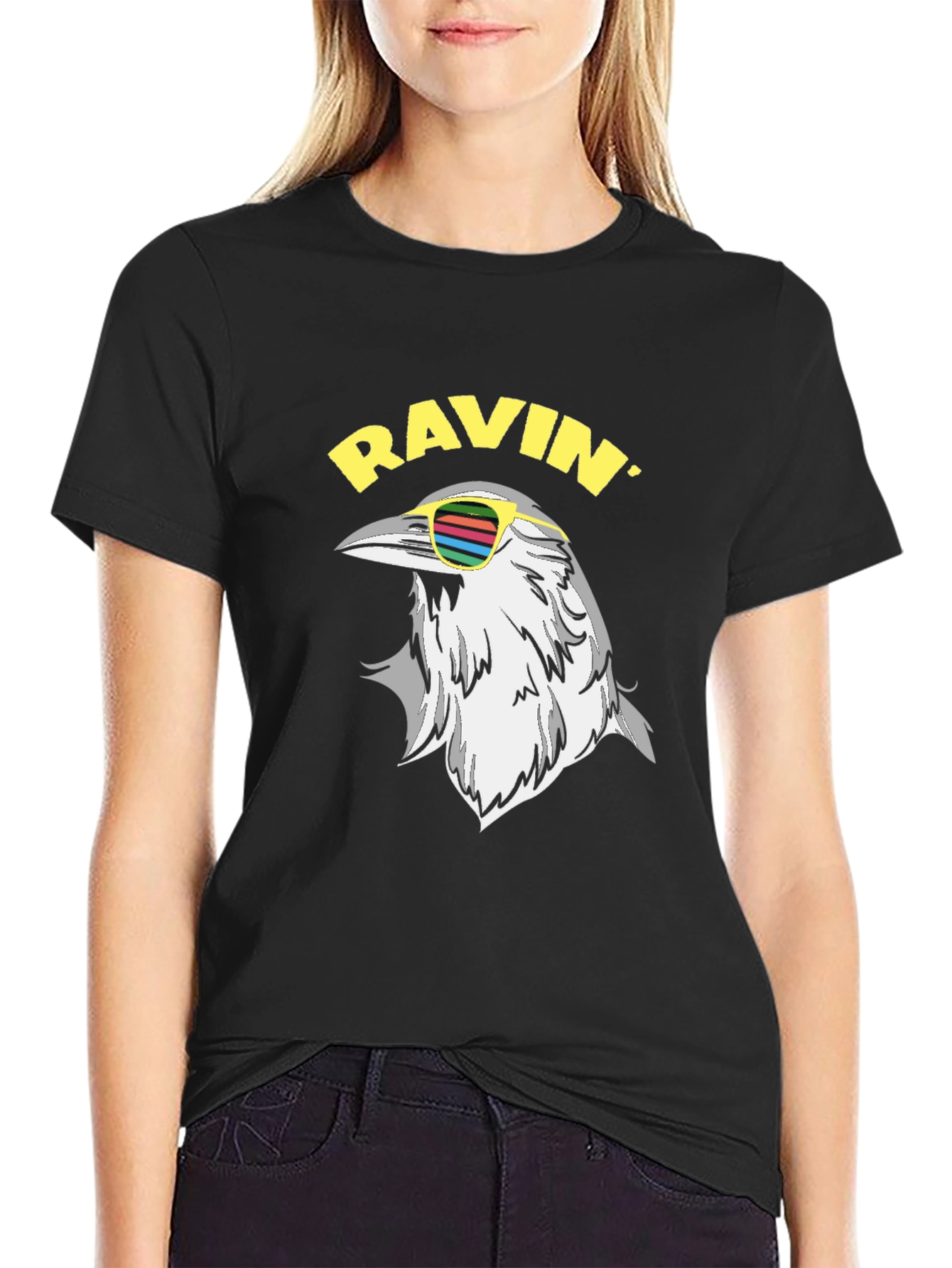 Ravin Crow T-Shirt - Cool Bird Graphic Tee