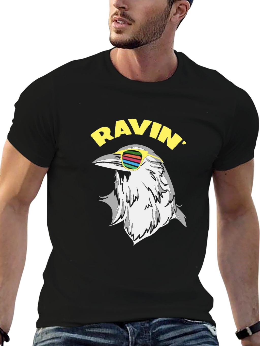 Ravin Crow T-Shirt - Cool Bird Graphic Tee