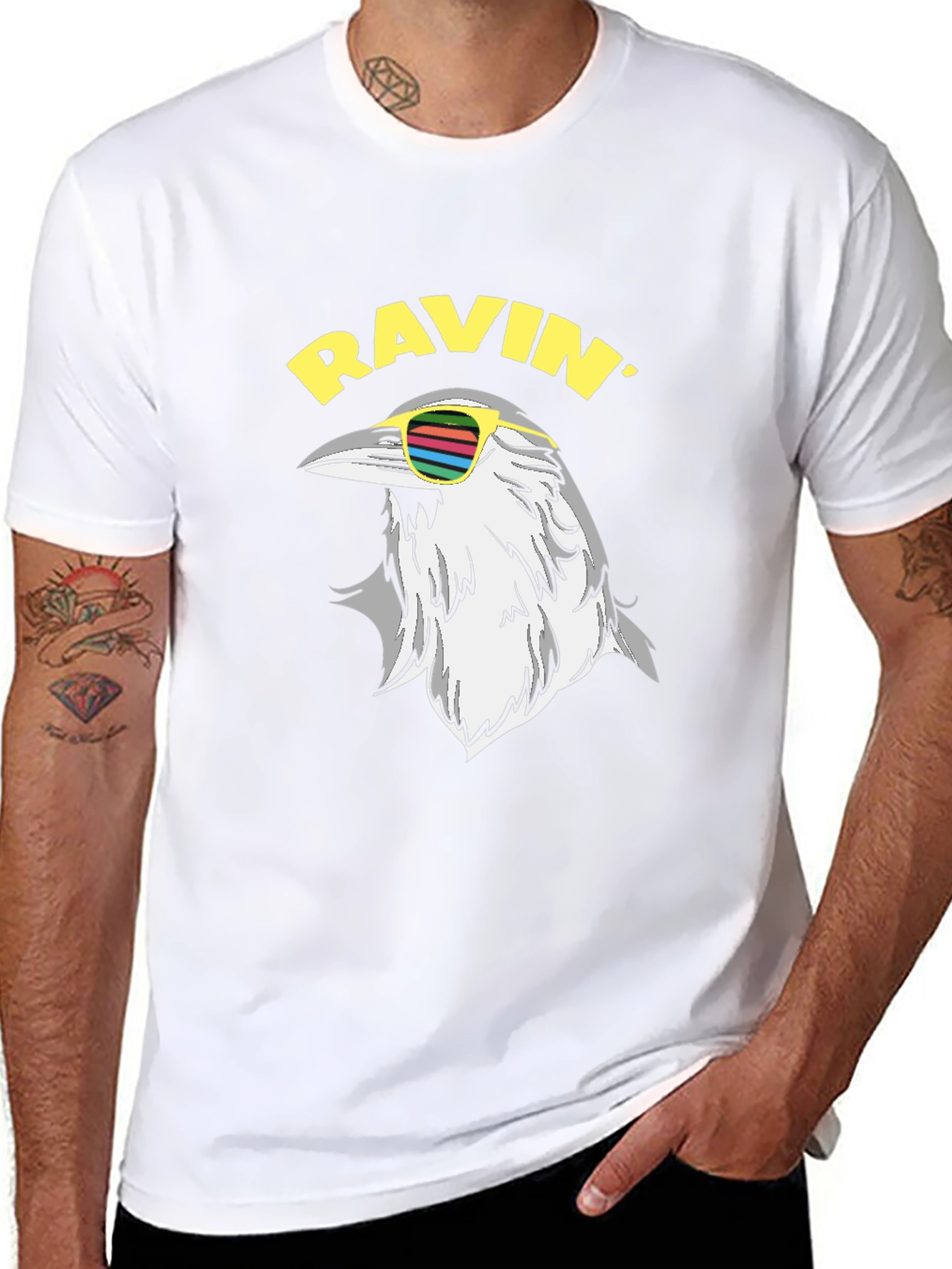 Ravin Crow T-Shirt - Cool Bird Graphic Tee