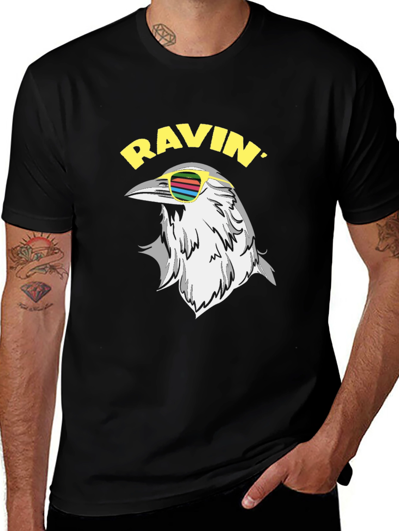 Ravin Crow T-Shirt - Cool Bird Graphic Tee