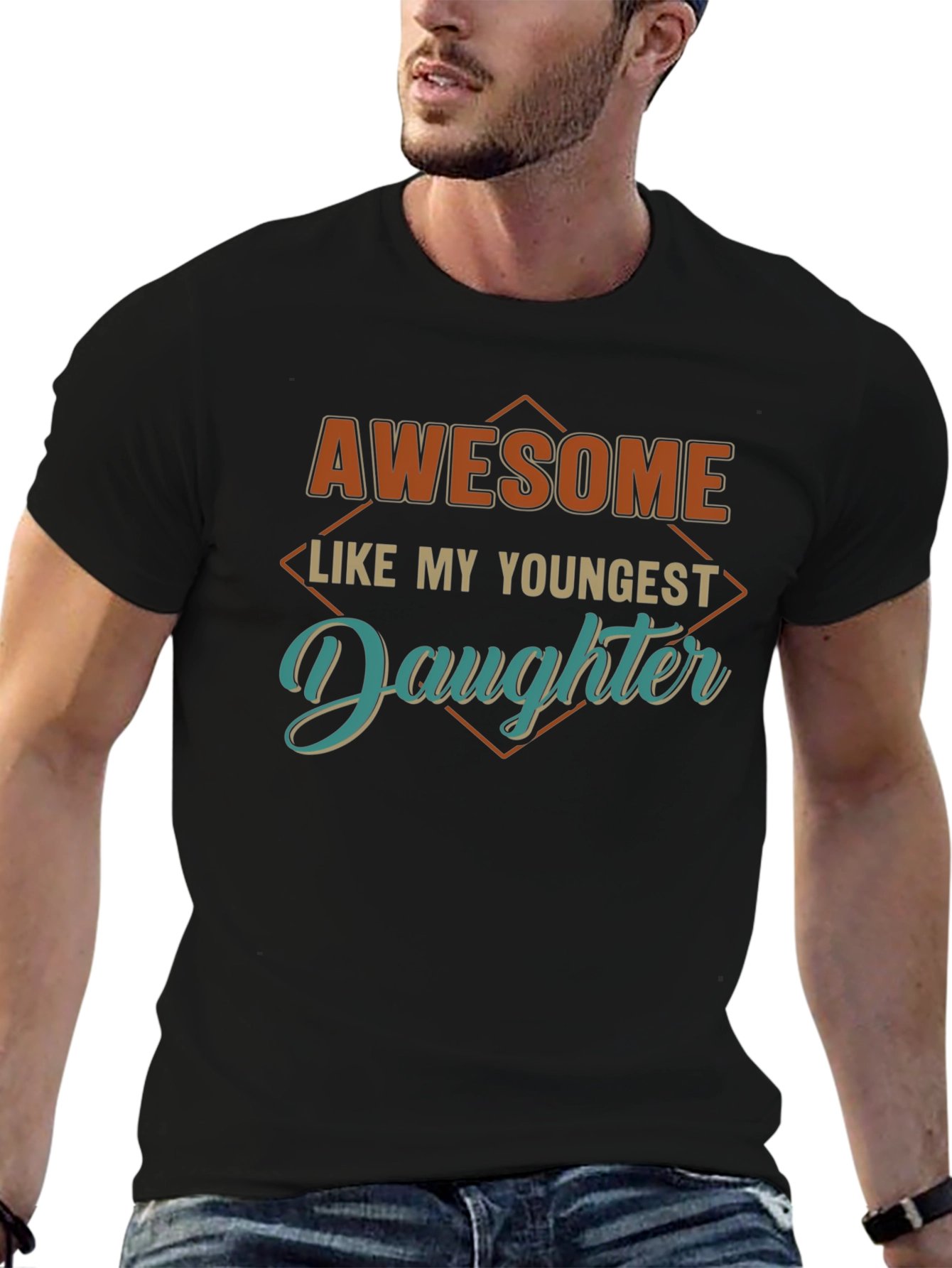 Awesome Like My Youngest Daughter Black T-Shirt